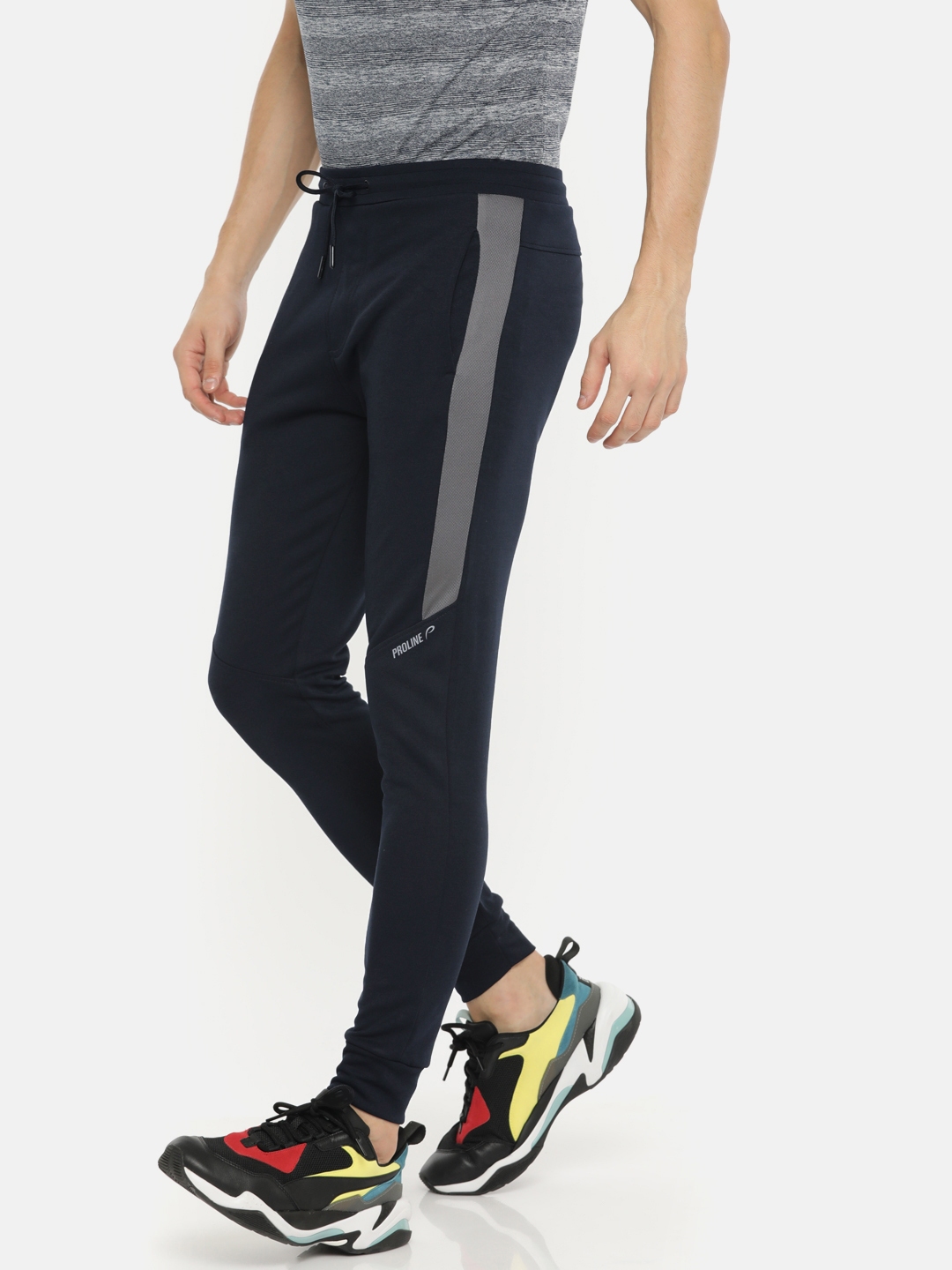 Buy Proline Men Navy Blue Slim Fit Solid Joggers - Track Pants for Men ...