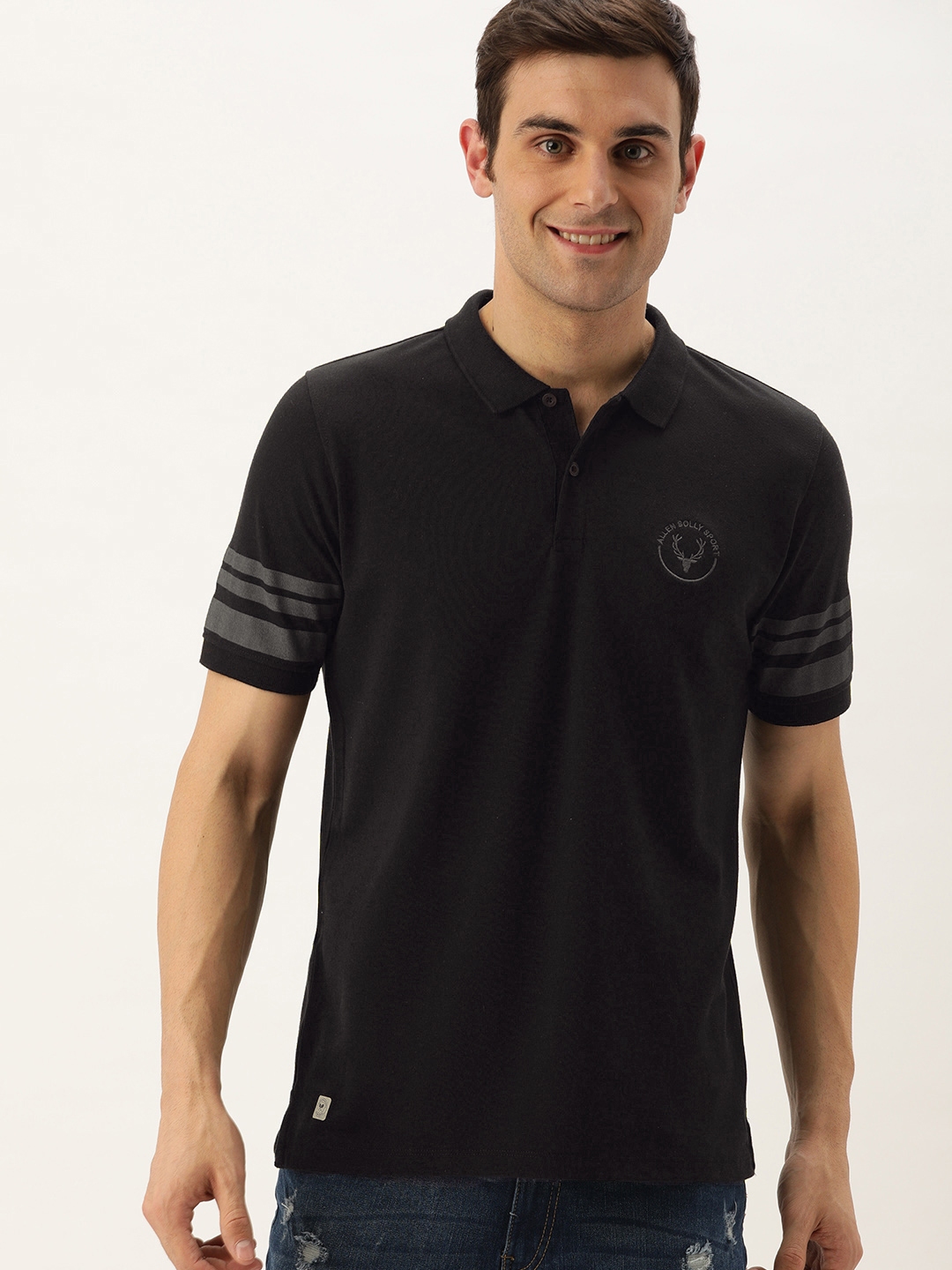 allen solly black t shirt