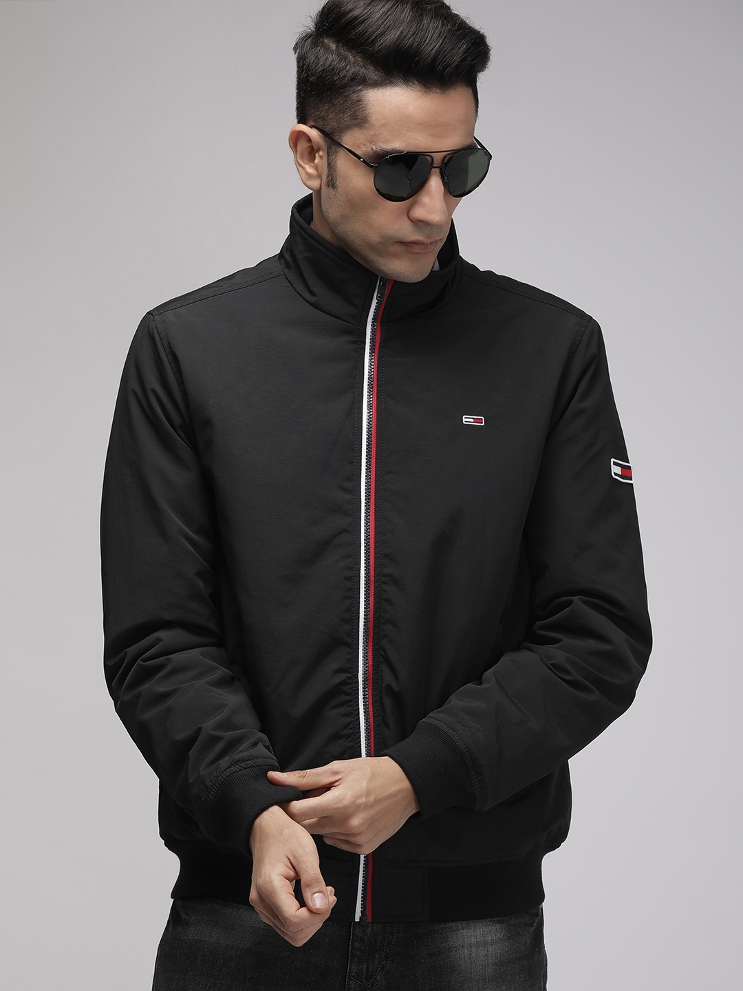 tommy hilfiger jacket black and white