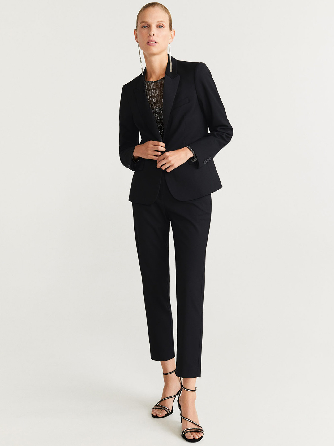 Buy MANGO Women Black Solid Formal Blazer Blazers for Women 10991648