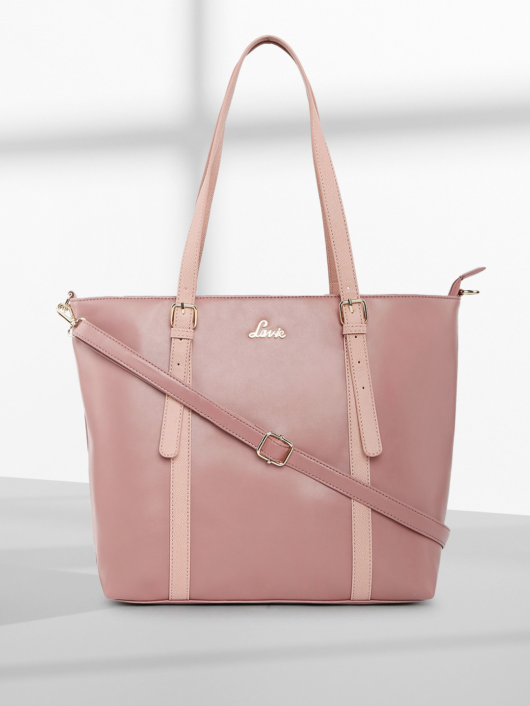 Buy Lavie Peach Coloured Solid Shoulder Bag Handbags for Women