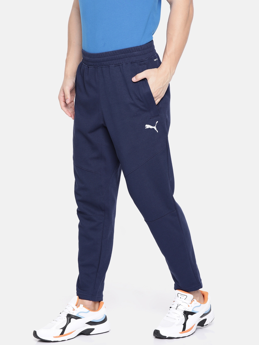 puma navy polyester lycra trackpants