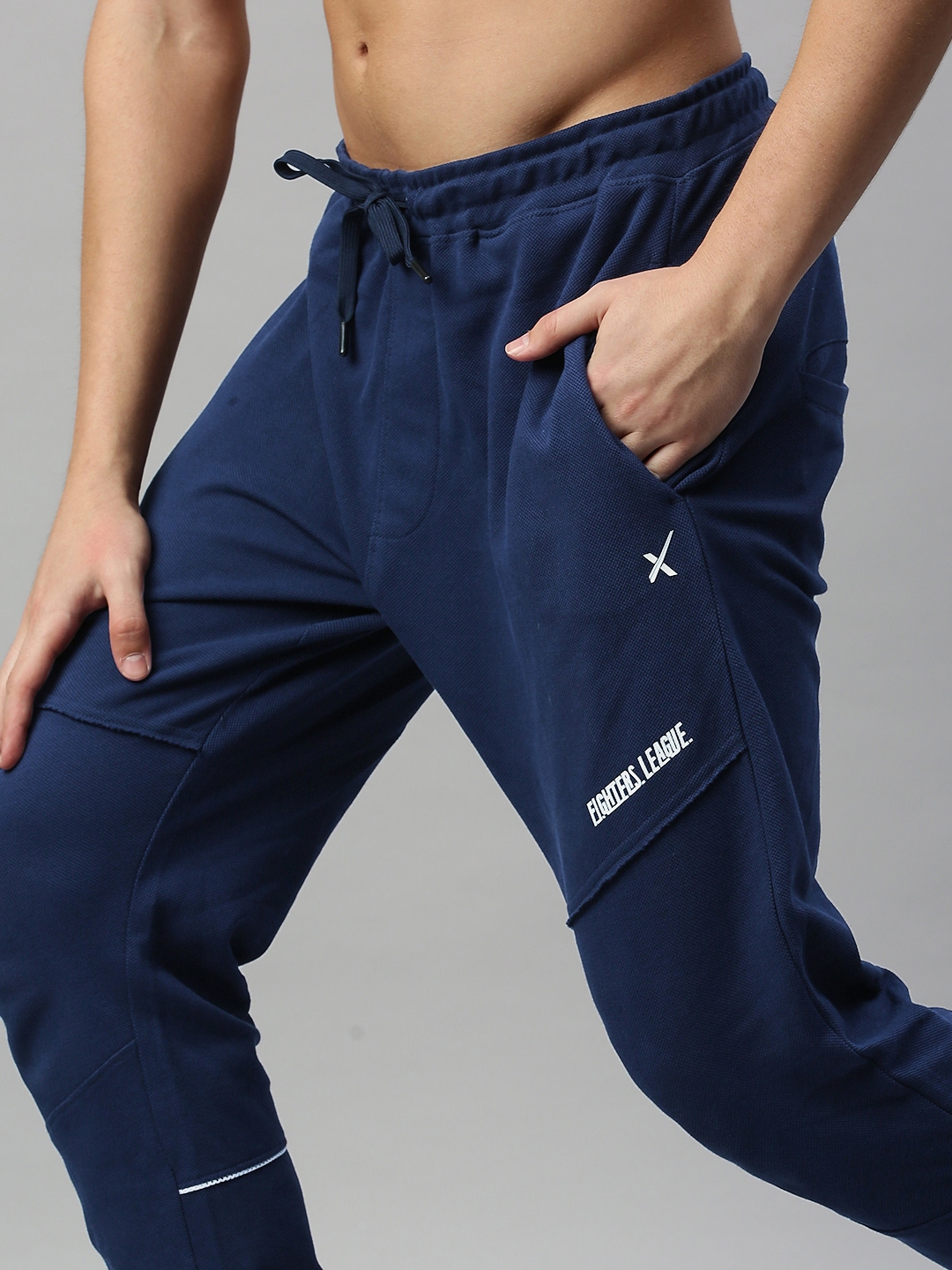 mens navy blue jogger pants