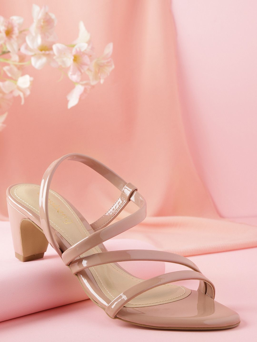 dusty pink block heels