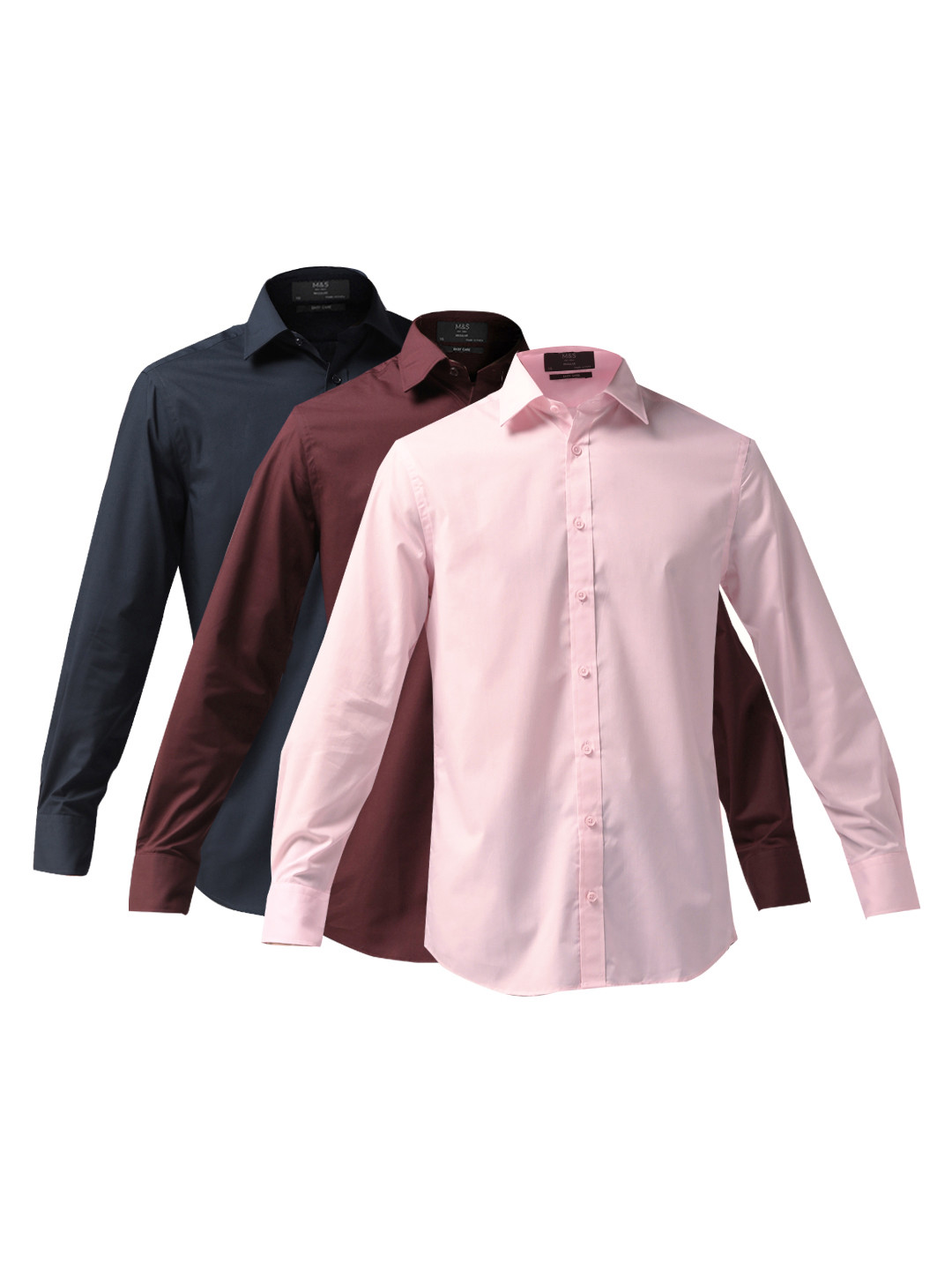 Buy Marks & Spencer Men Slim Fit Pack Of 3 Solid Formal Shirt Shirts