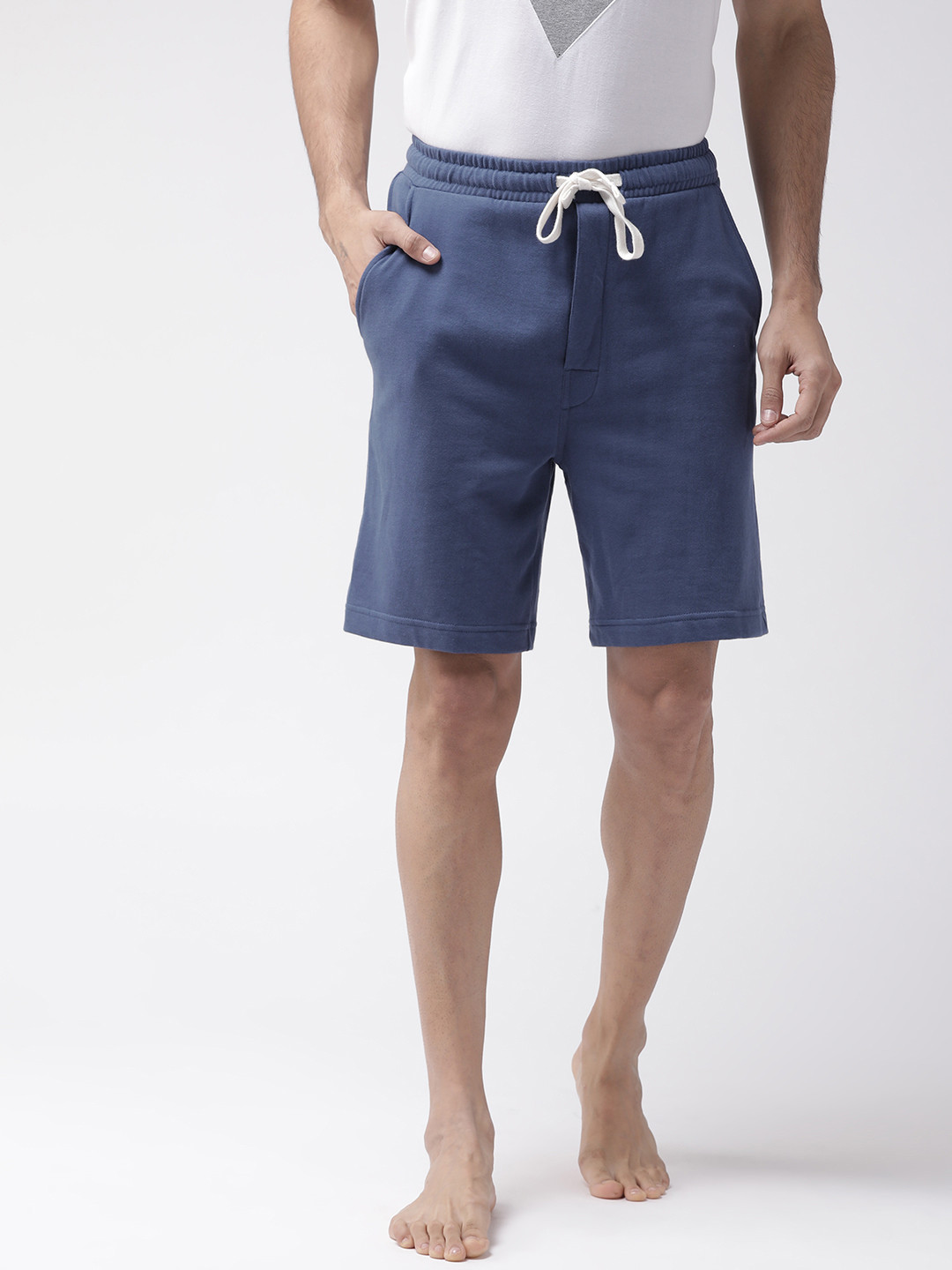 Buy Marks & Spencer Men Navy Blue Solid Lounge Shorts Lounge Shorts