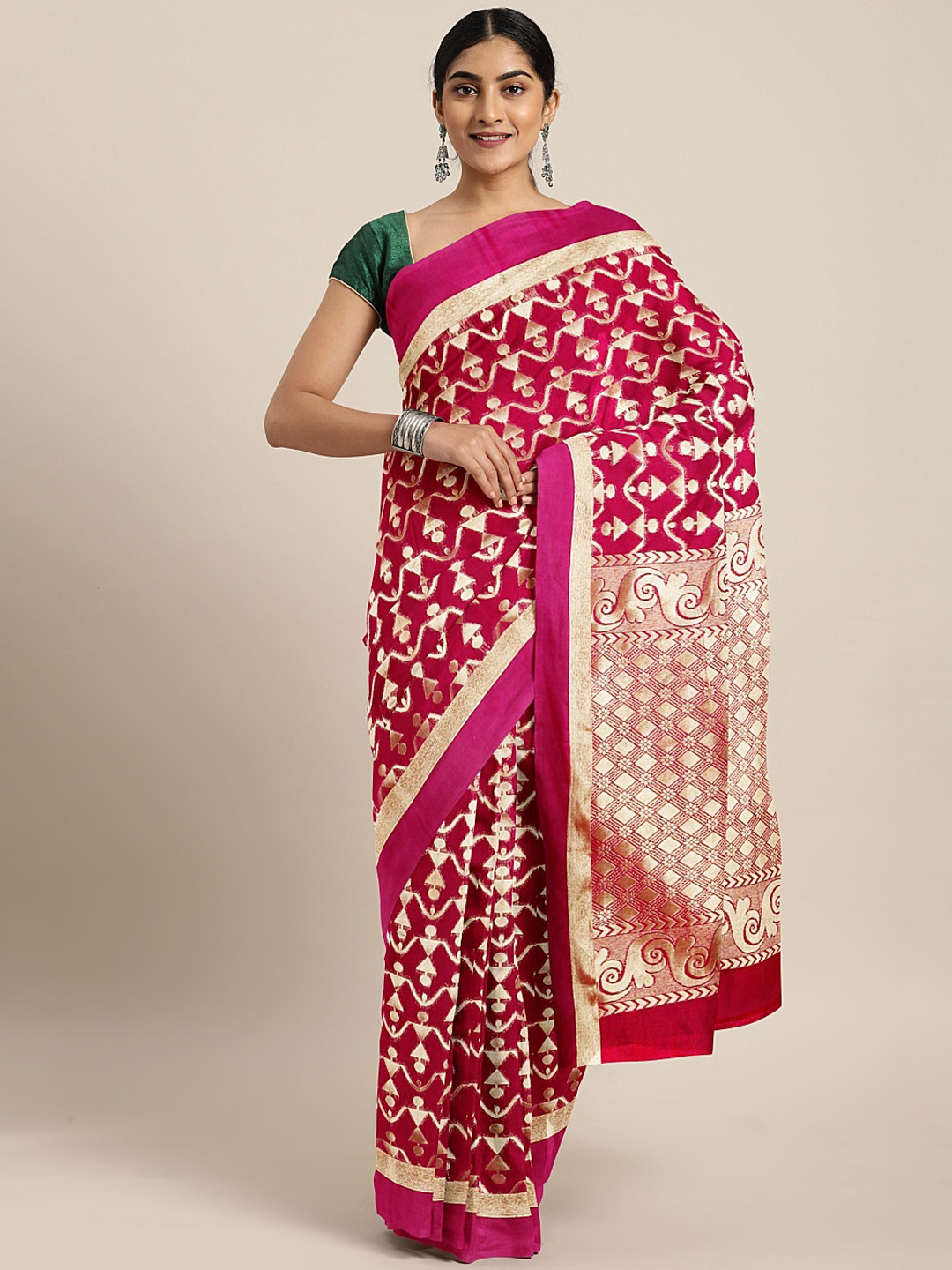 Buy The Chennai Silks Classicate Red Silk Cotton Woven Design Kovai
