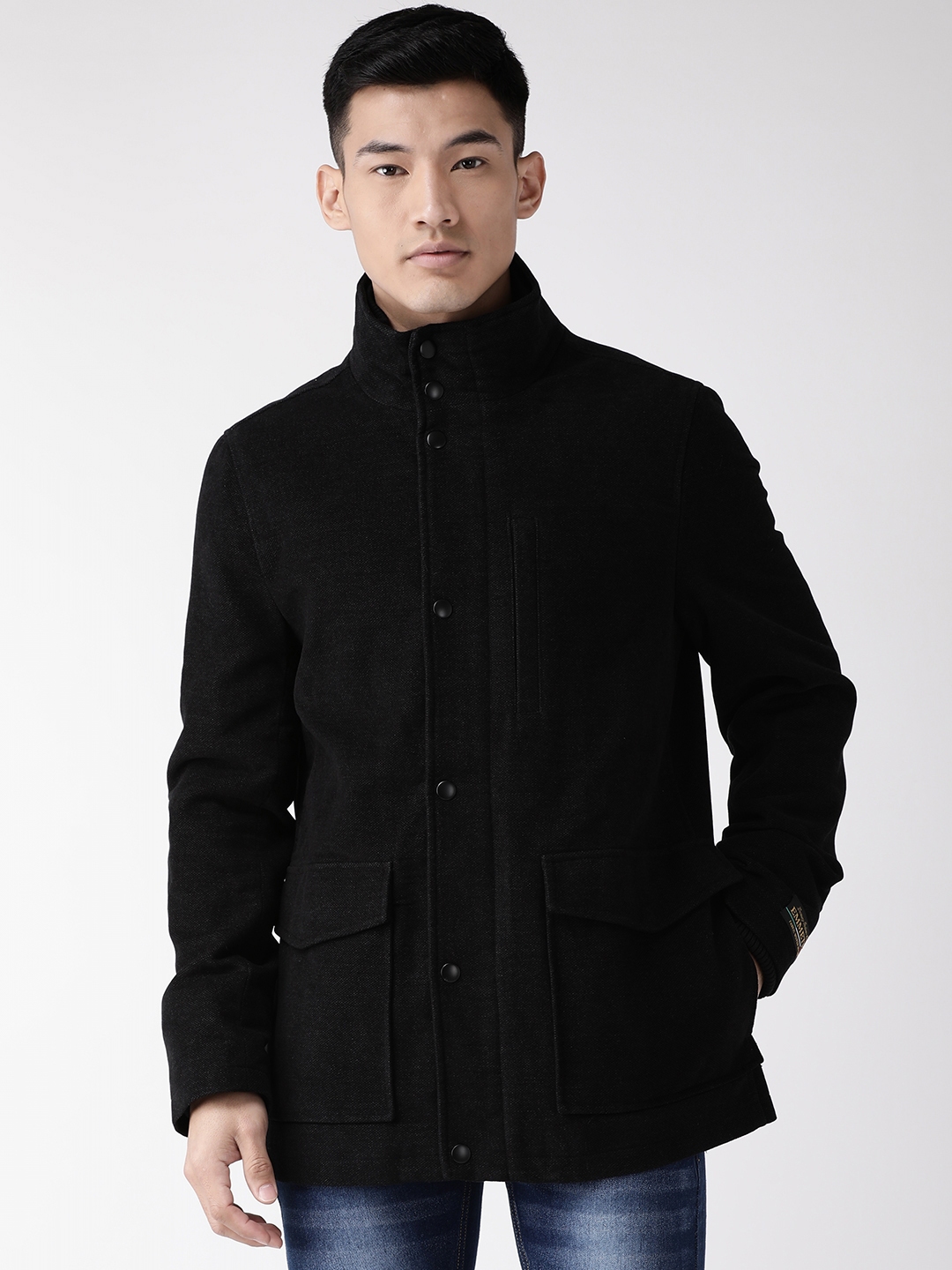 Buy Marks & Spencer Men Black Solid Tailored Jacket - Jackets for Men 11014334 | Myntra