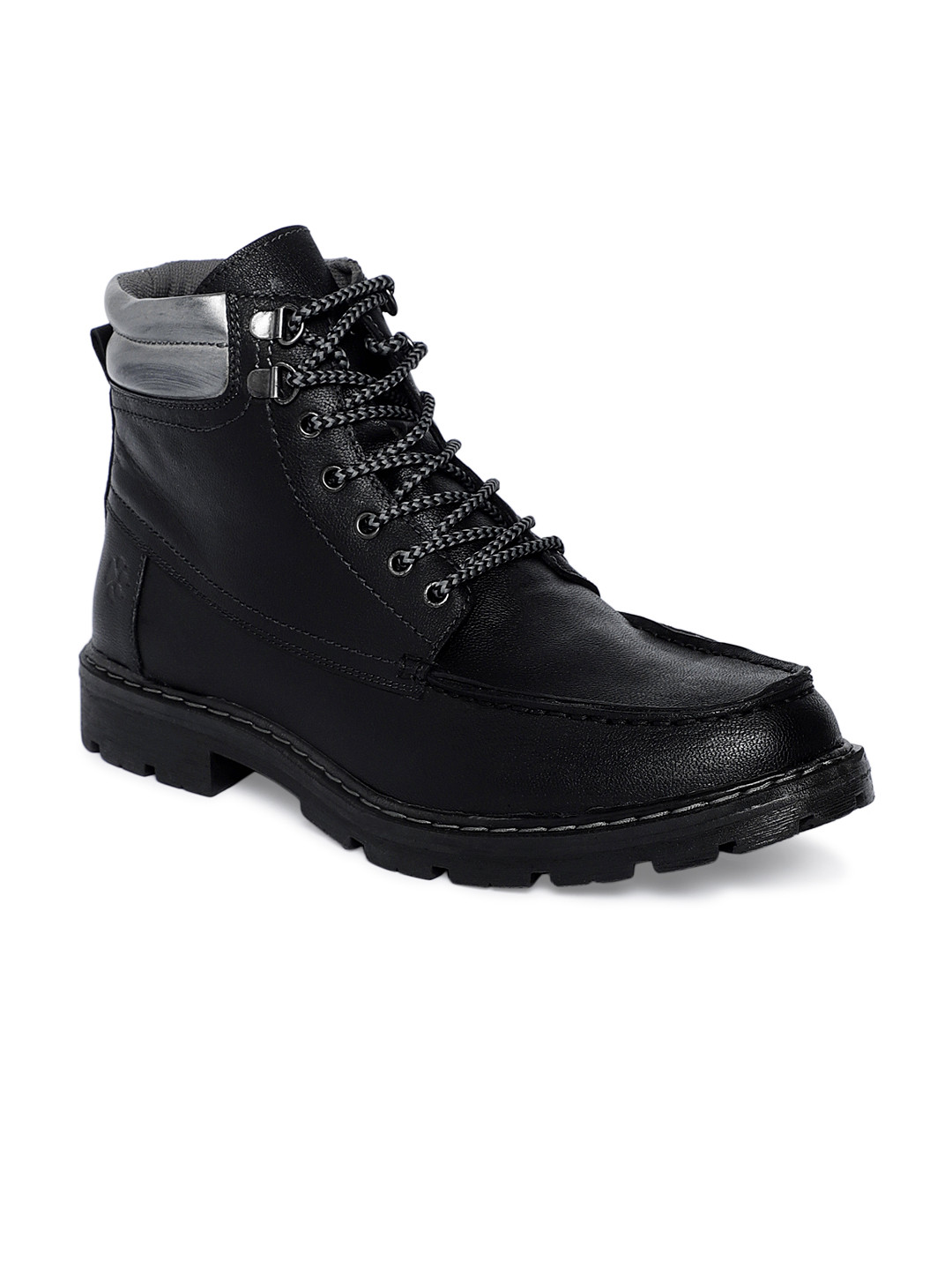 Buy LEO CLAWS Men Black Solid Leather Mid Top Flat Boots Casual Shoes for Men 11015468 Myntra