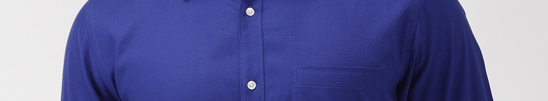 Buy Raymond Men Blue Slim Fit Self Design Formal Shirt - Shirts for Men ...