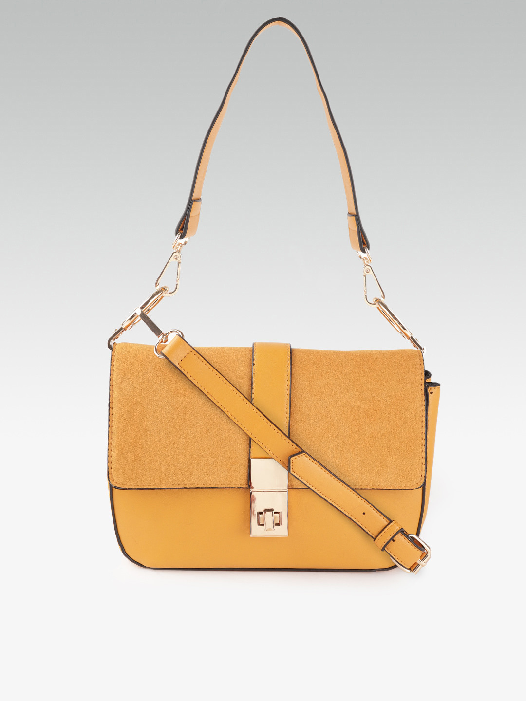 Buy DOROTHY PERKINS Mustard Yellow Solid Shoulder Bag With Detachable