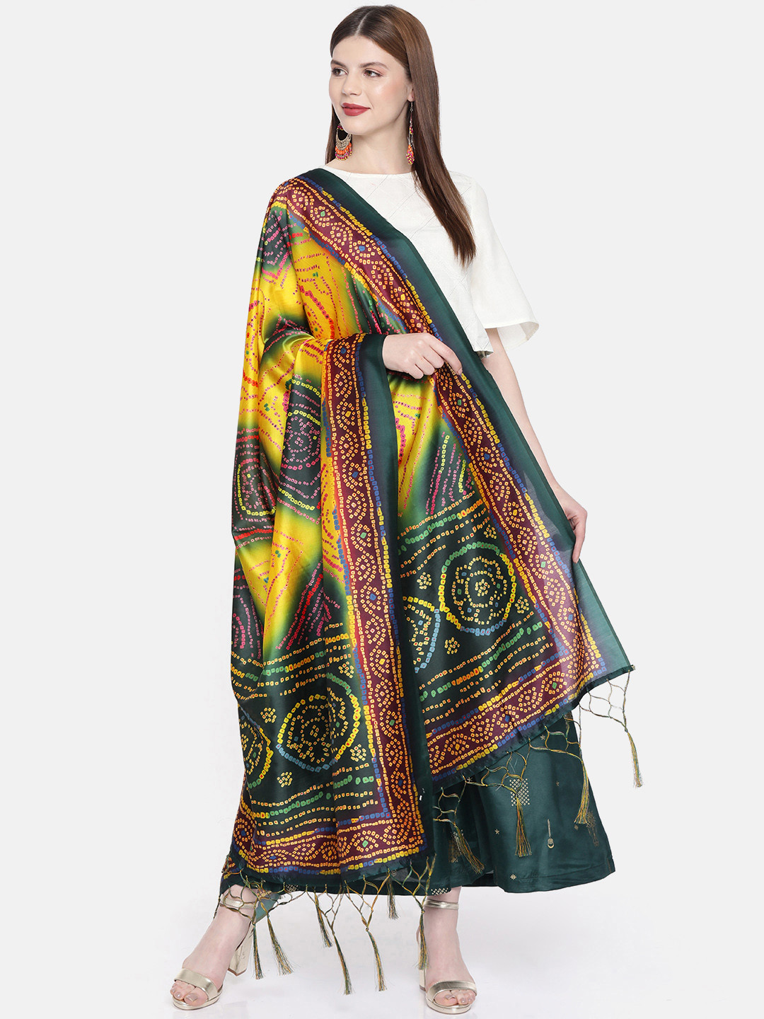 Buy Sugathari Green Printed Dupatta Dupatta for Women 11018452 Myntra