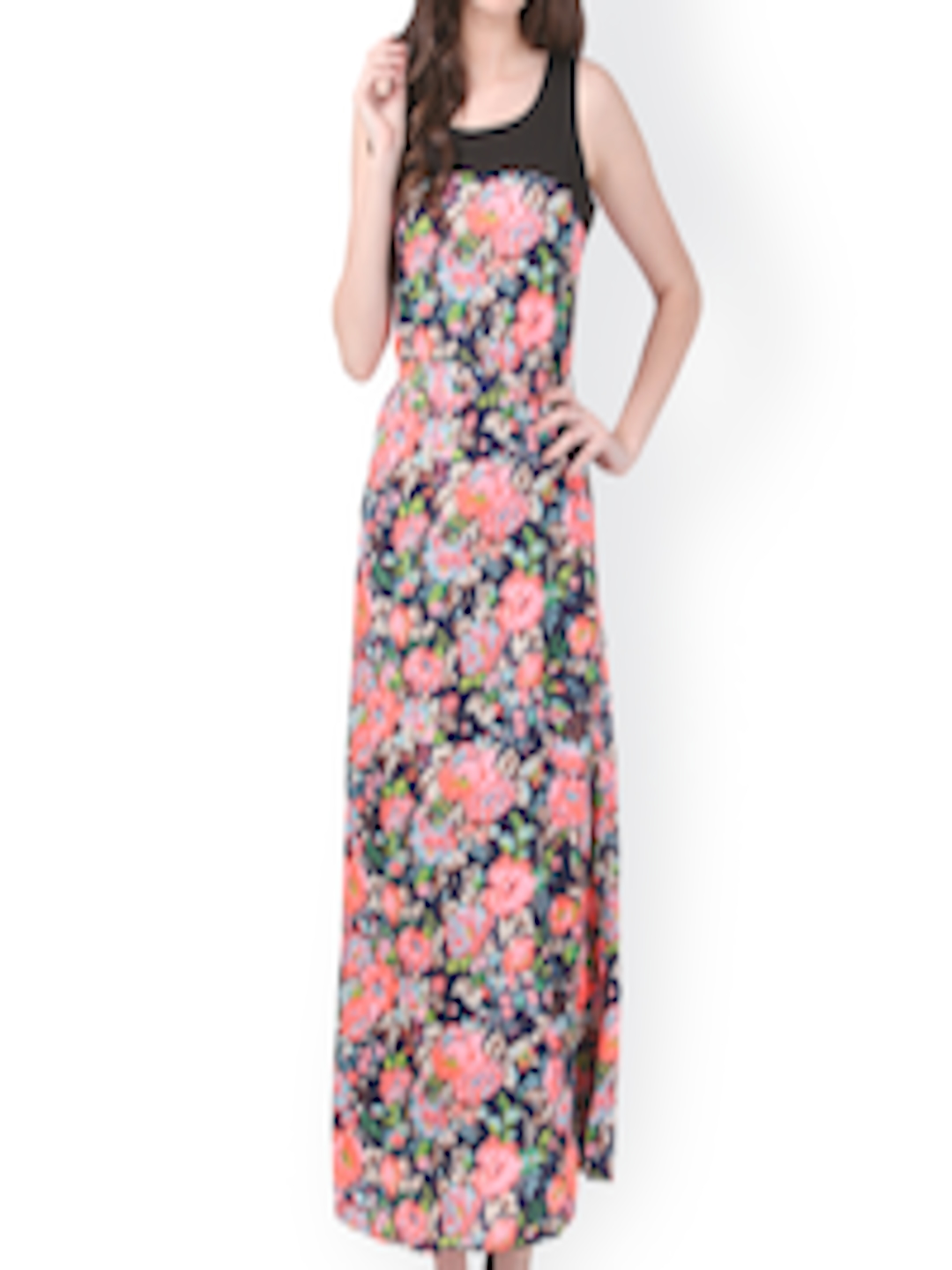 Buy Eyelet Multicoloured Floral Print Midi Dress - Dresses for Women ...