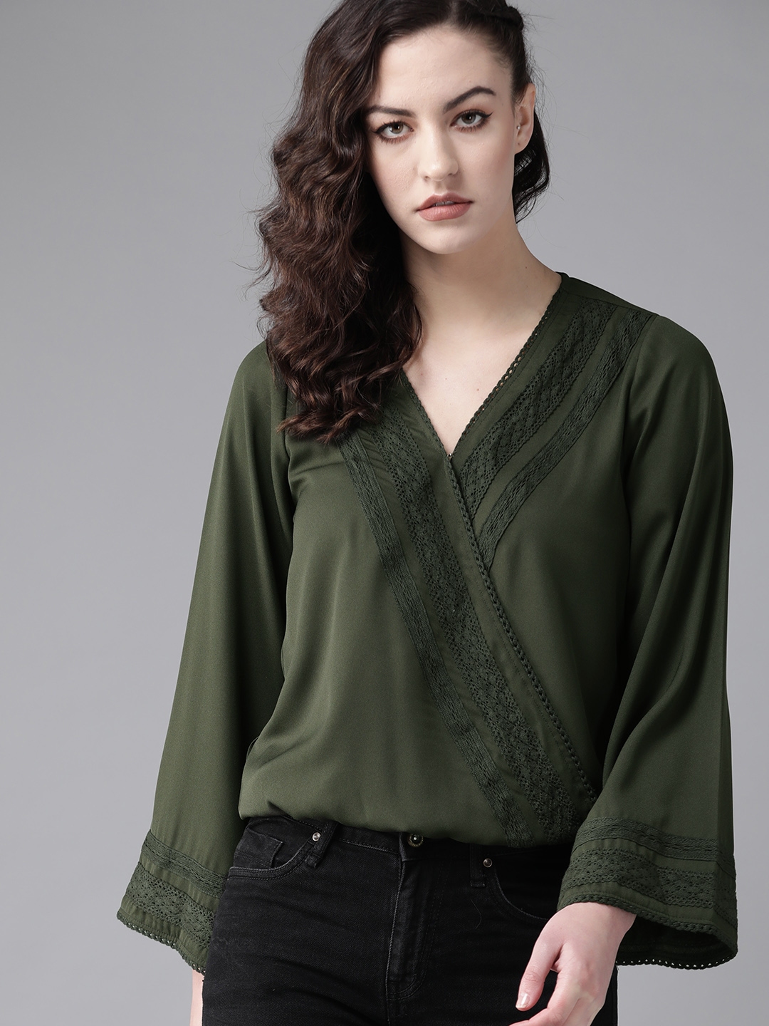 olive green tops womens