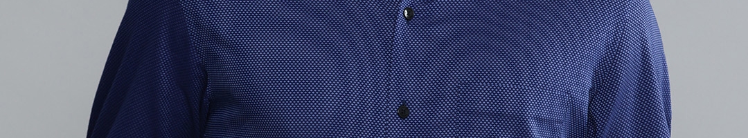 Buy Louis Philippe Men Blue Slim Fit Self Design Formal Shirt - Shirts ...