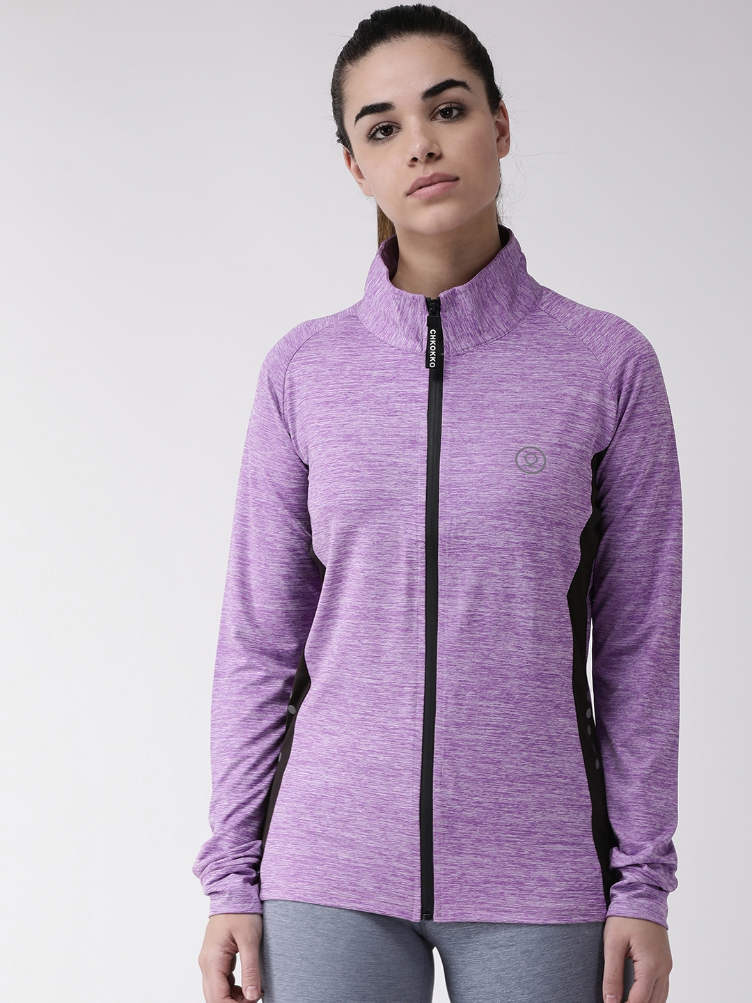 Buy Chkokko Women Purple Self Design Running Jacket Jackets for Women