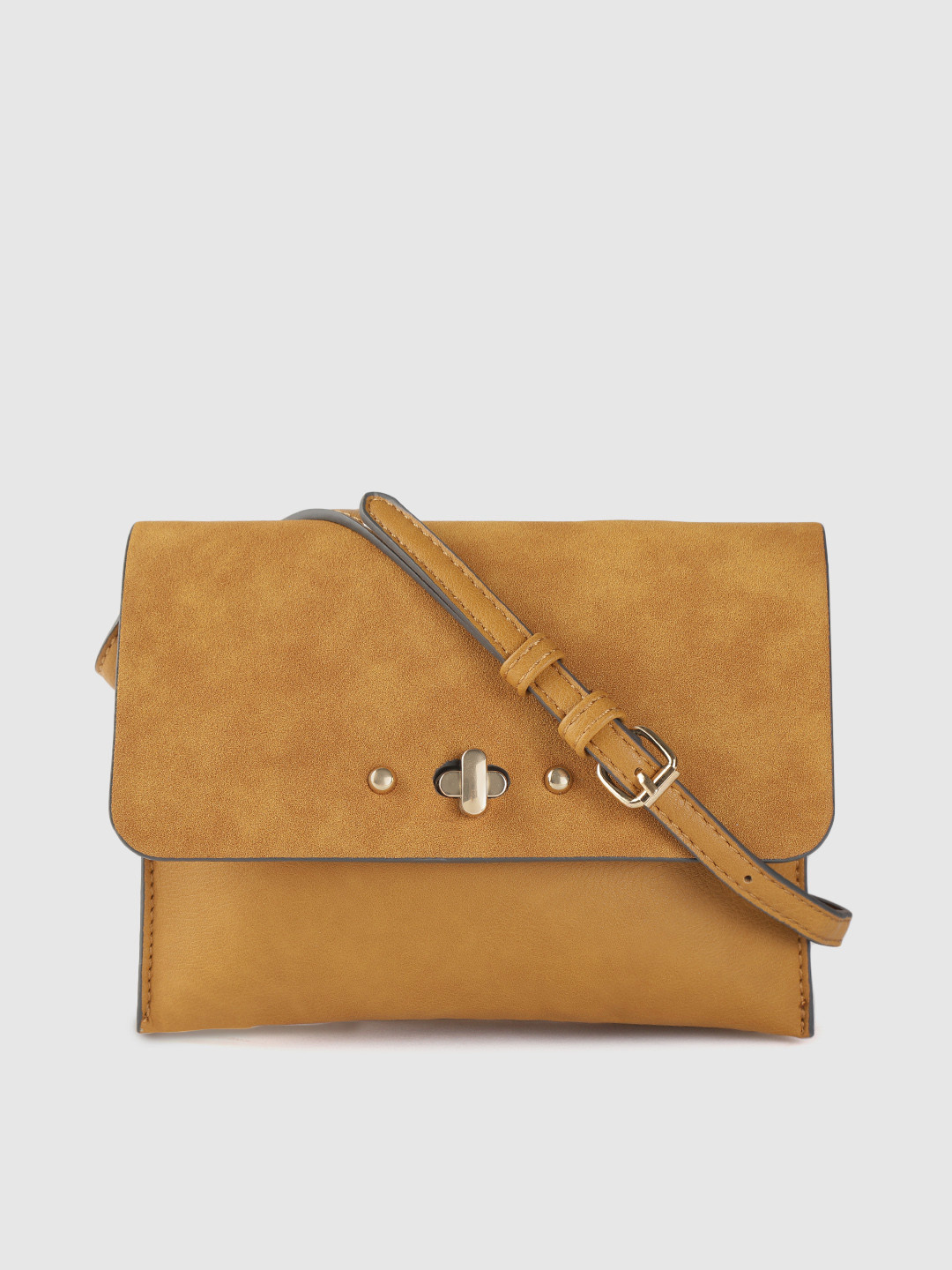 Buy Accessorize Mustard Yellow Solid Sling Bag Handbags for Women