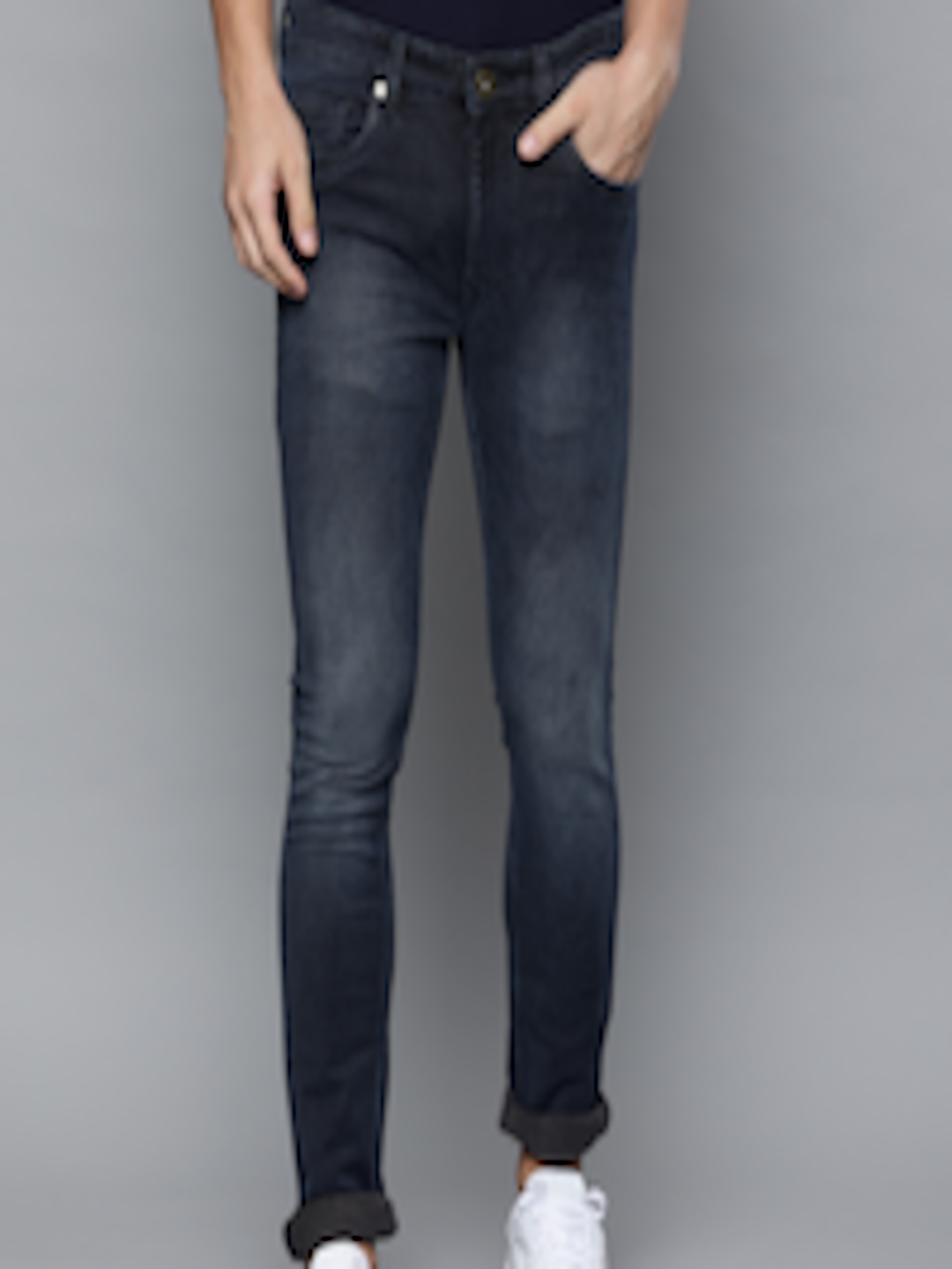 Buy Louis Philippe Jeans Men Blue Albert Super Slim Fit Low Rise Clean ...