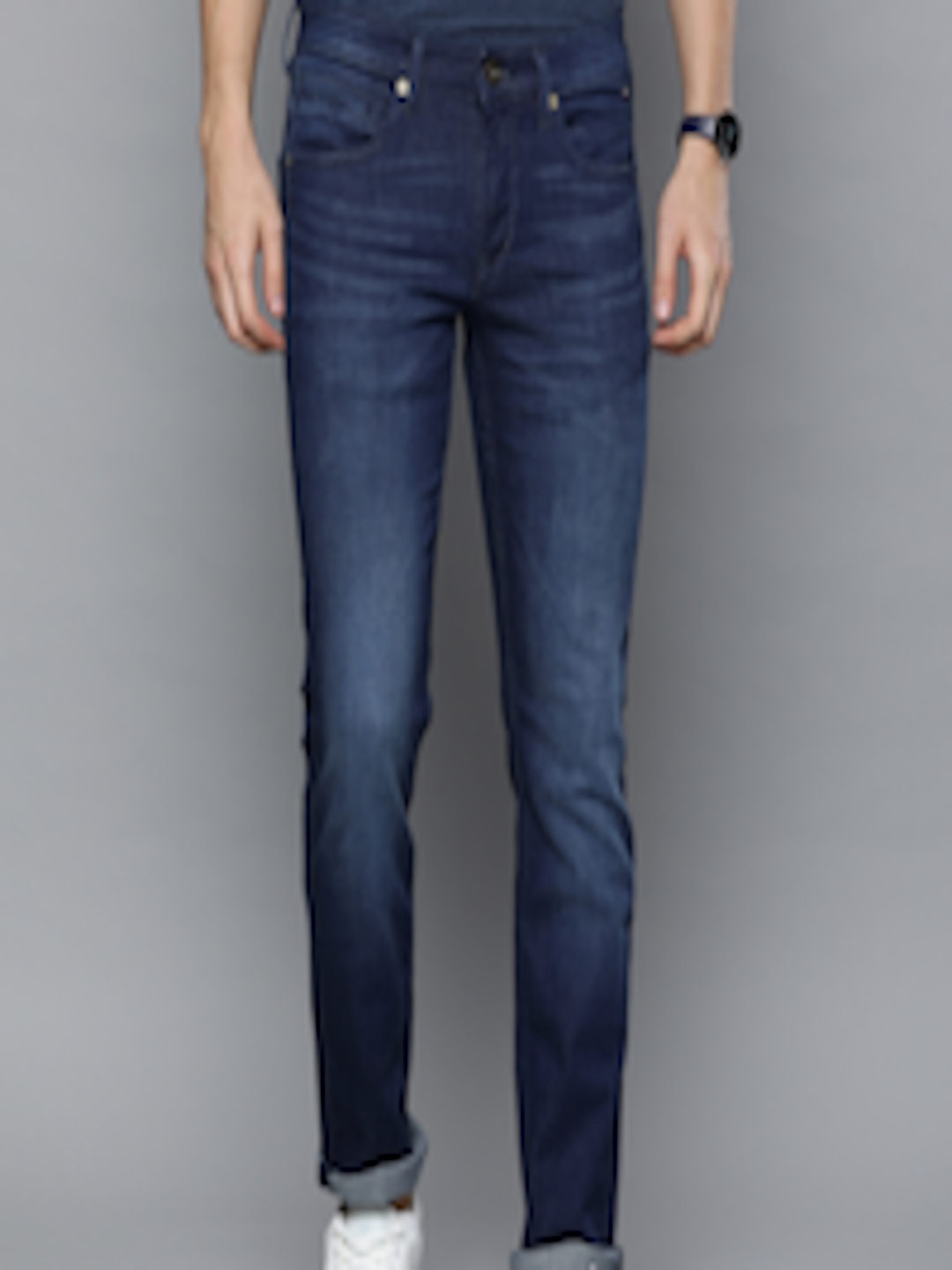 Buy Louis Philippe Jeans Men Blue MATT Slim Fit Low Rise Clean Look Stretchable Jeans - Jeans ...