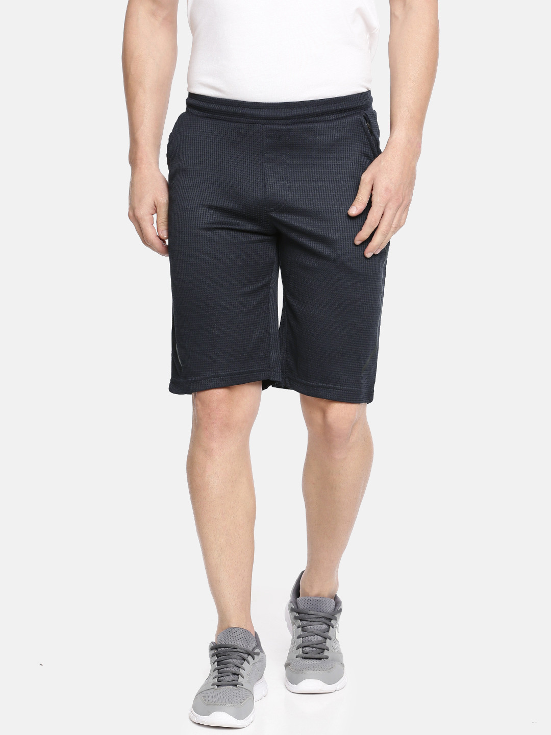 Buy Proline Active Men Navy Blue Self Design Slim Fit Sports Shorts