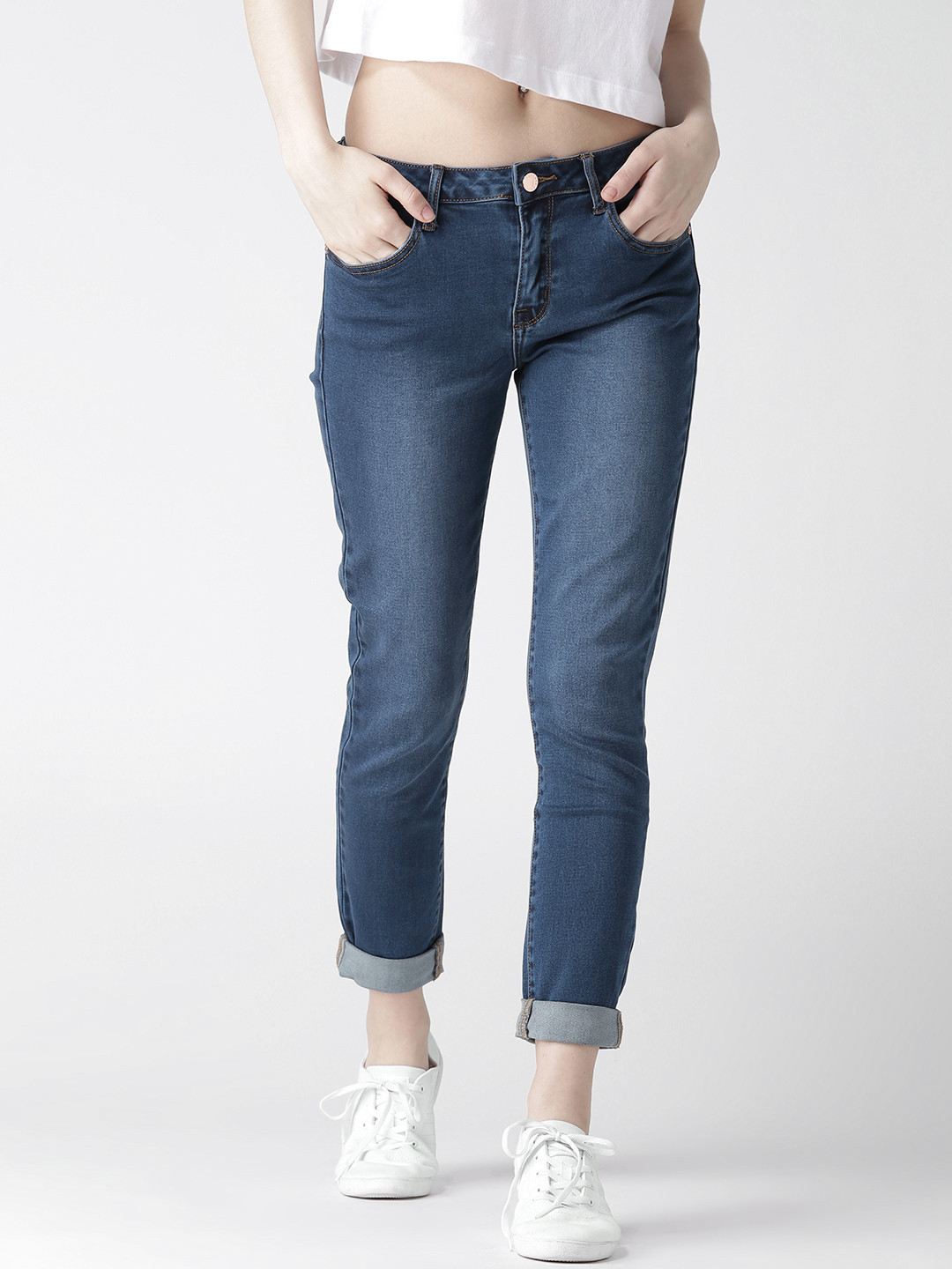 Buy FOREVER 21 Navy Ankle Fit Jeans Jeans for Women 1103330 Myntra