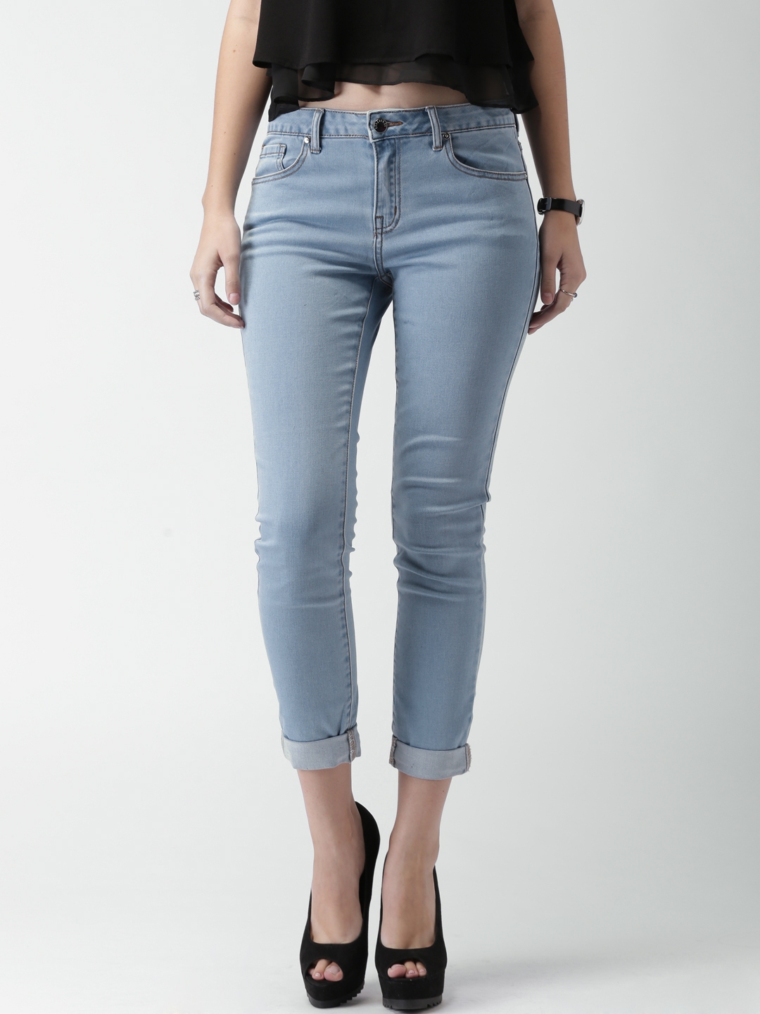 Buy FOREVER 21 Blue Ankle Fit Jeans Jeans for Women 1103331 Myntra