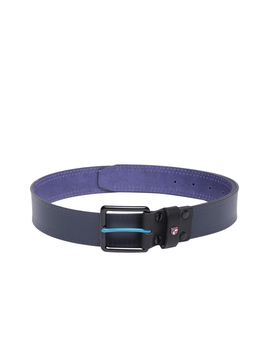 Buy U.S. Polo Assn. Men Navy Blue Solid Leather Belt - Belts for Men ...