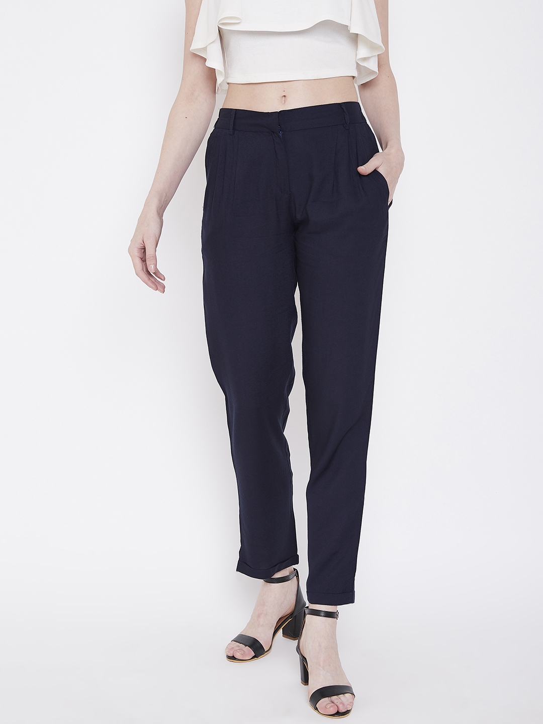 navy blue trousers women
