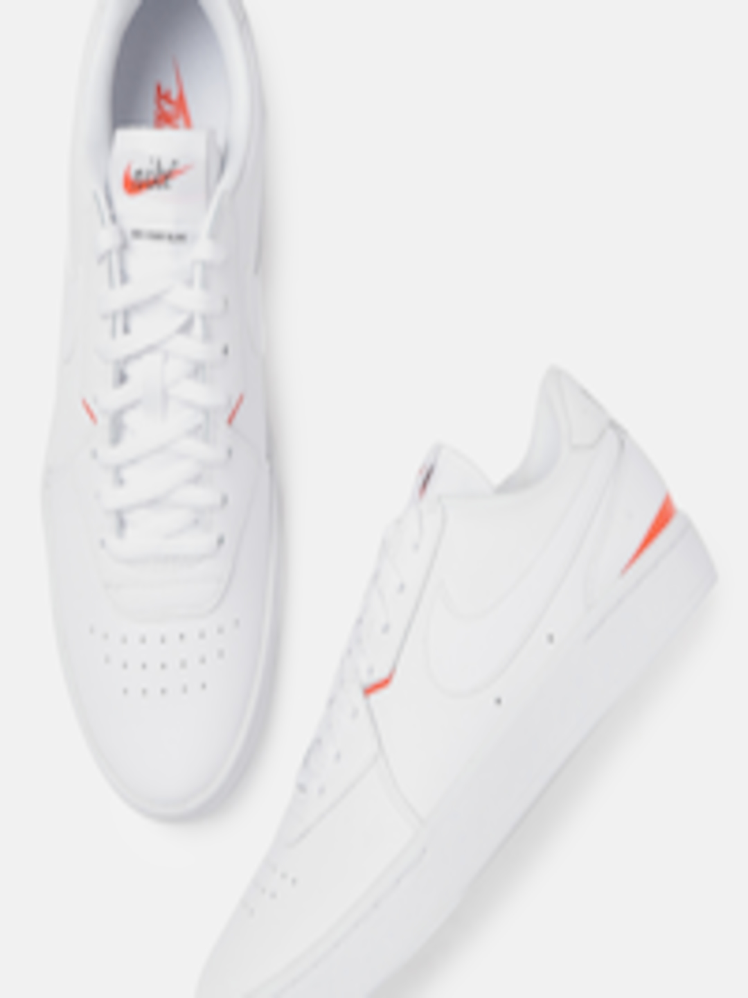Buy Nike Women White Solid Court Blanc Leather Sneakers ...