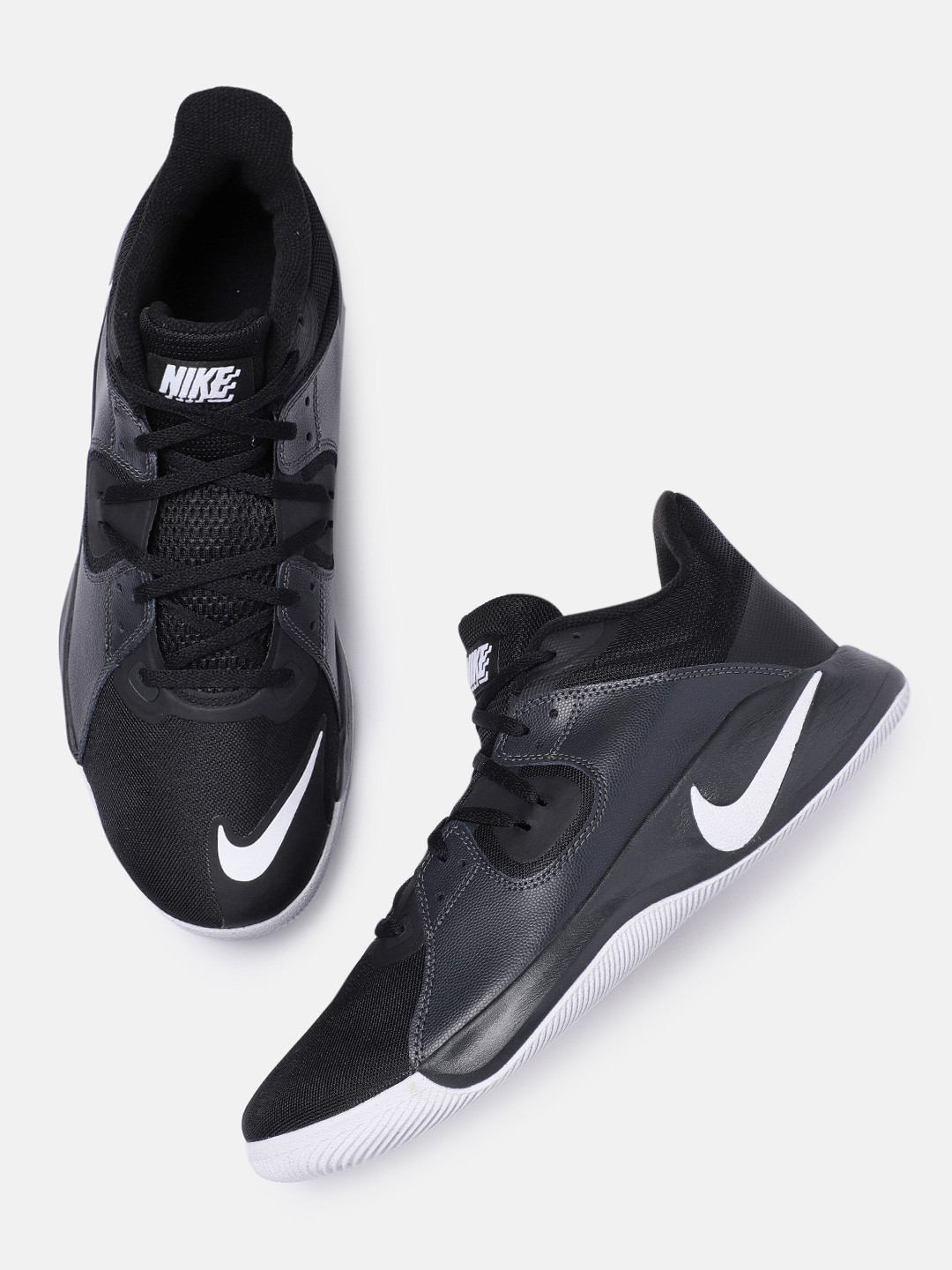 Buy Nike Men Black FLY.BY MID Leather Basketball Shoes Sports Shoes for Men 11045436 Myntra