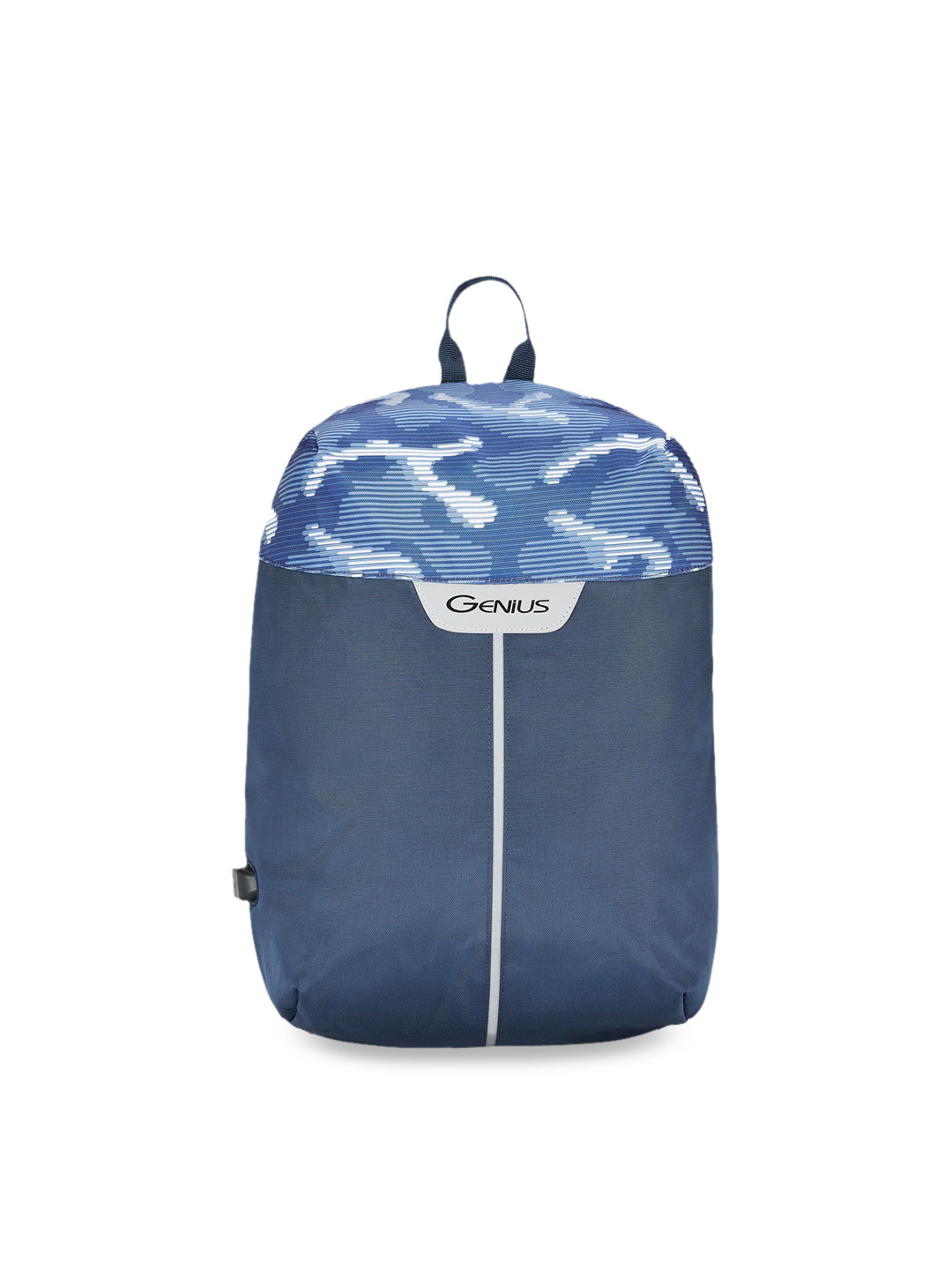 Buy Genius Unisex Blue Printed 18 Inches Anti Theft Large Backpack With ...