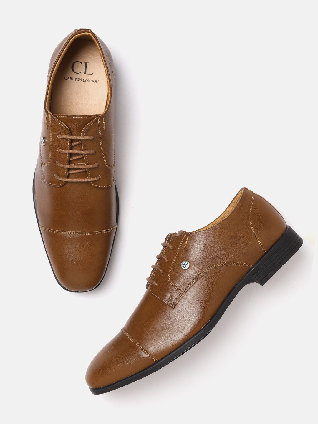 Buy Carlton London Men Brown Solid Formal Derbys - Formal Shoes for Men 11059126 | Myntra