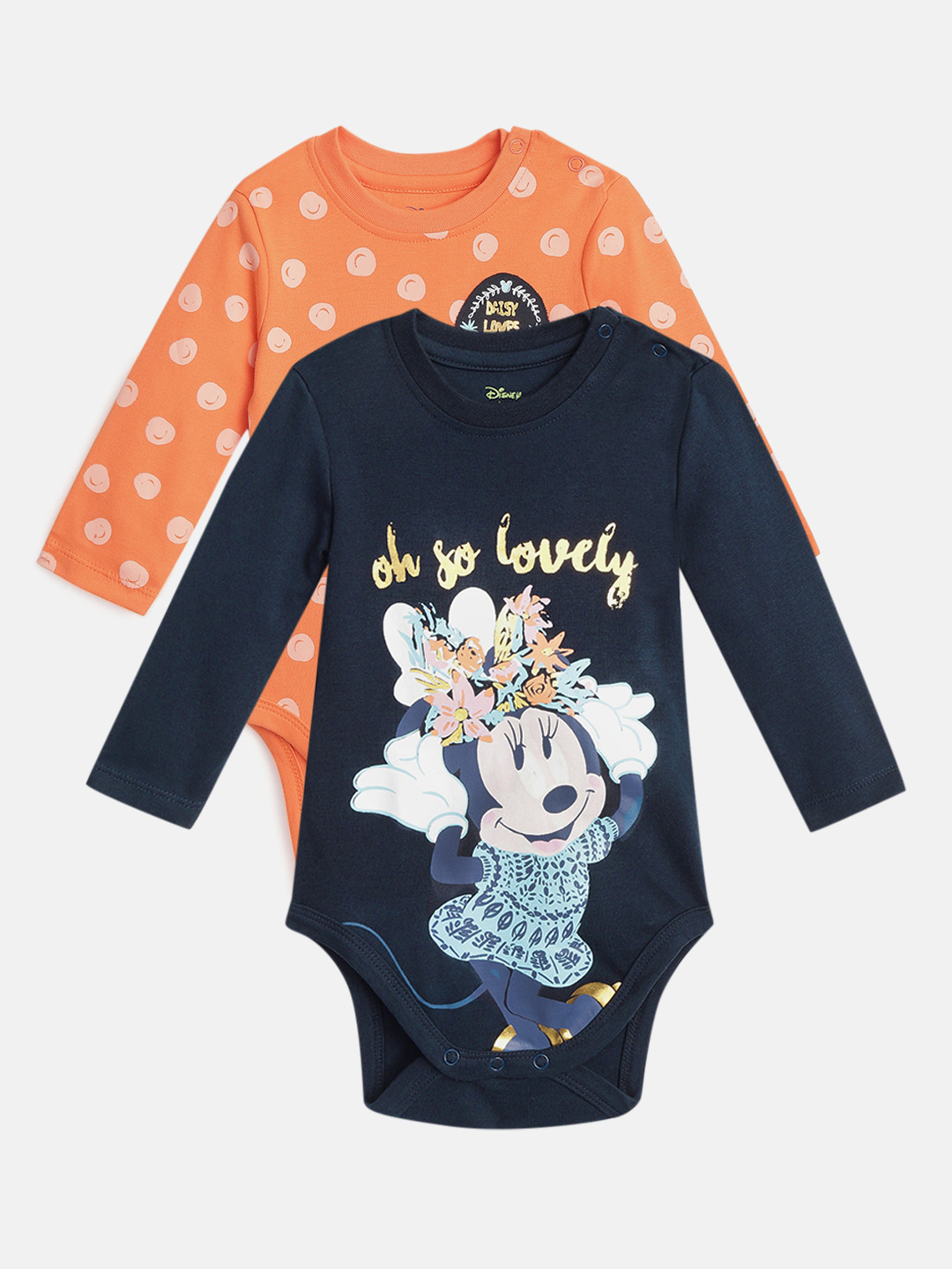 Buy YK Disney Girls Pack Of 2 Minnie Printed Bodysuits Bodysuit for
