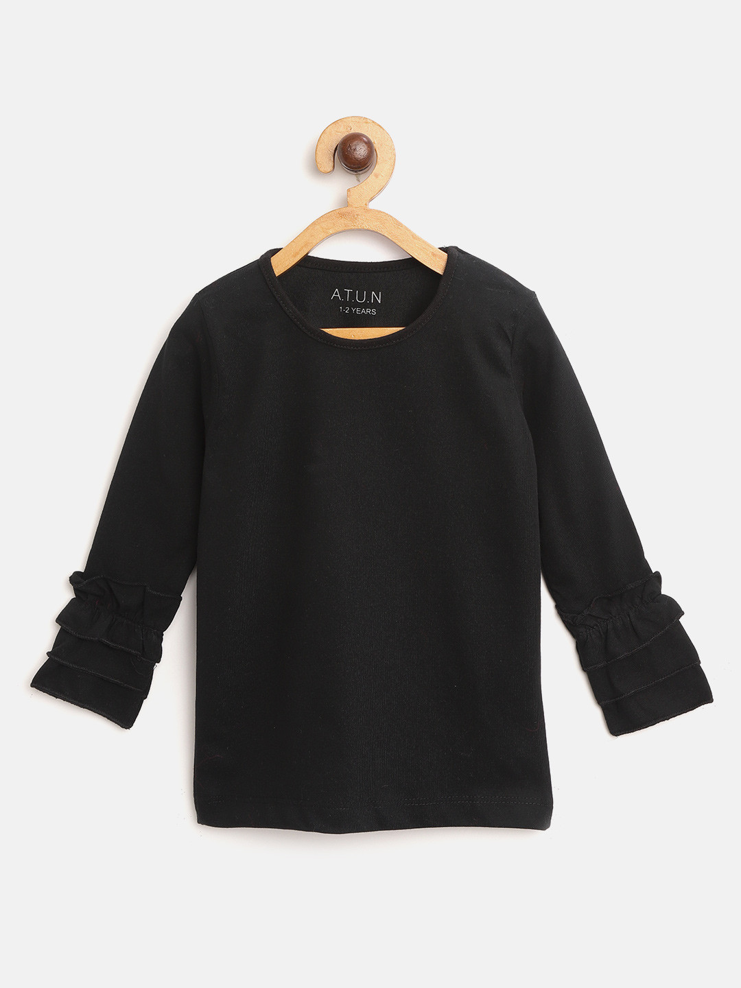 Buy A.T.U.N All Things Uber Nice Girls Black Solid Top Tops for Girls
