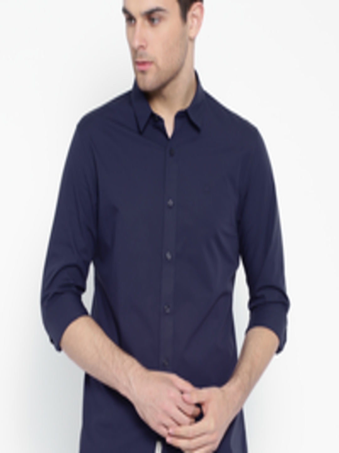 Buy Calvin Klein Jeans Navy Slim Fit Casual Shirt - Shirts for Men