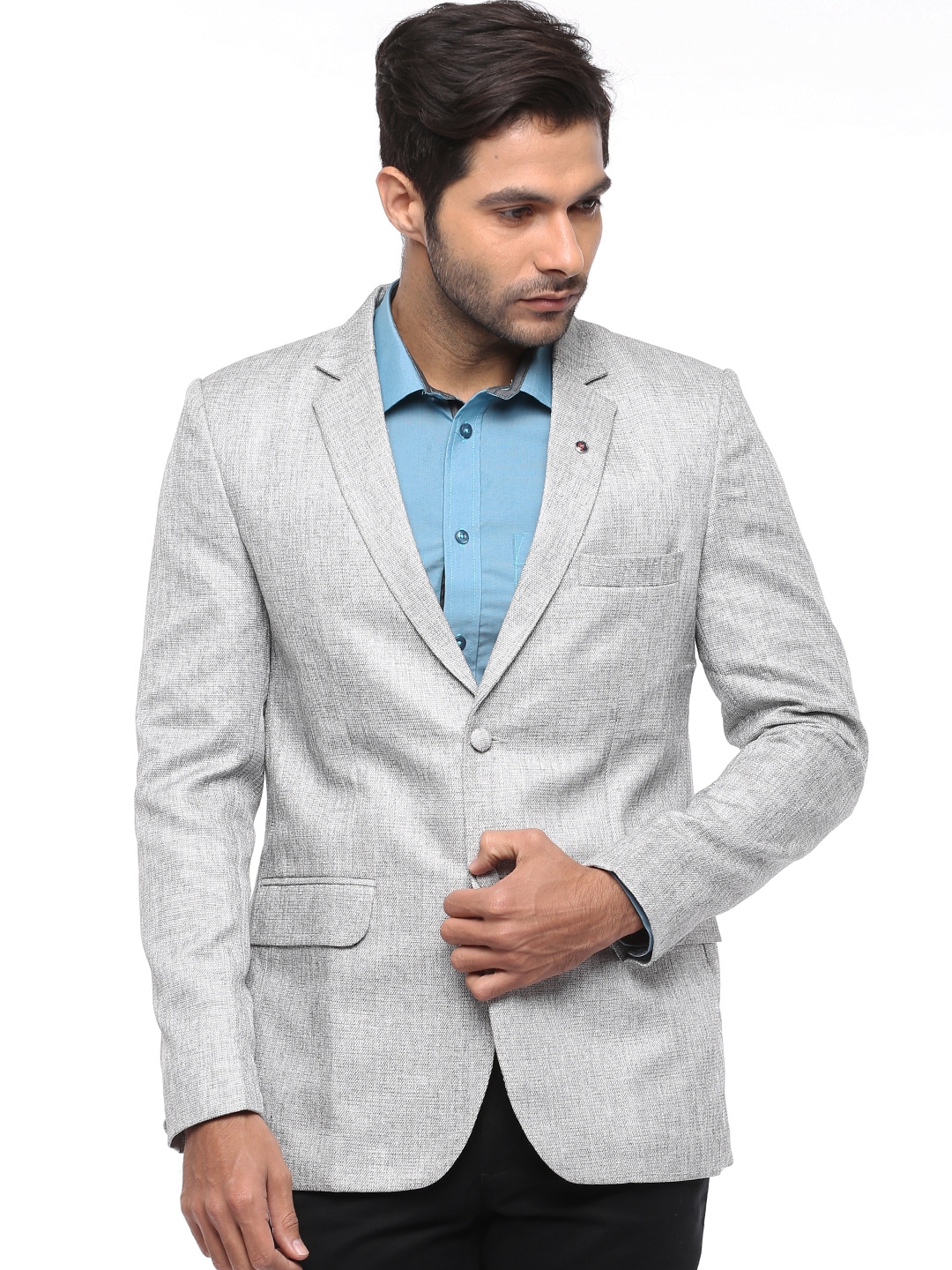 Buy Blazer Quarter Grey Slim Fit Blazer - Blazers for Men 1106681 | Myntra