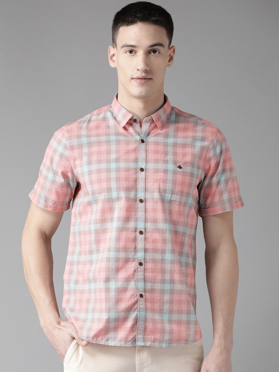 pink and blue shirt men's