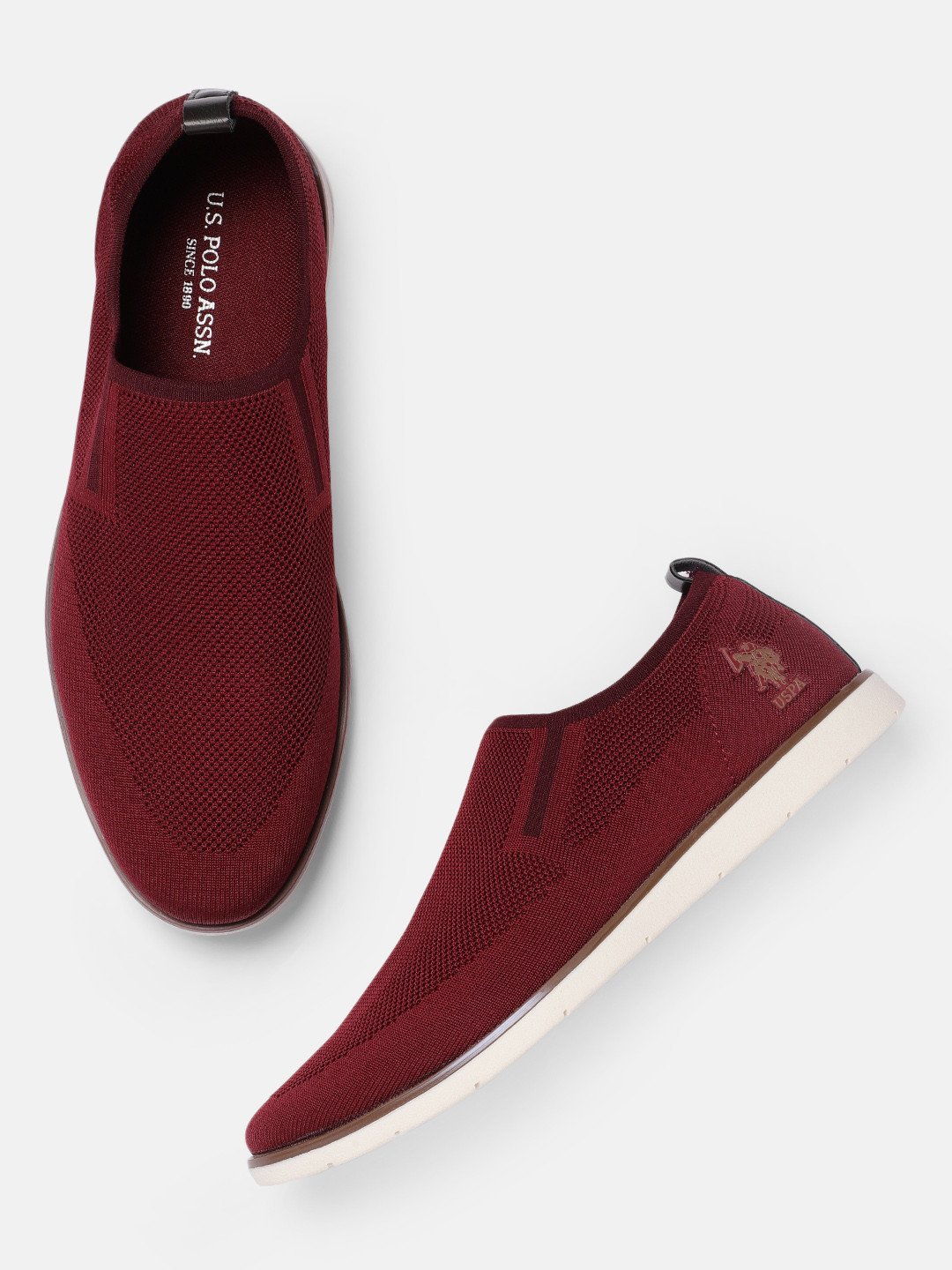 Buy U.S. Polo Assn. Men Maroon Marlo Slip On Sneakers Casual Shoes