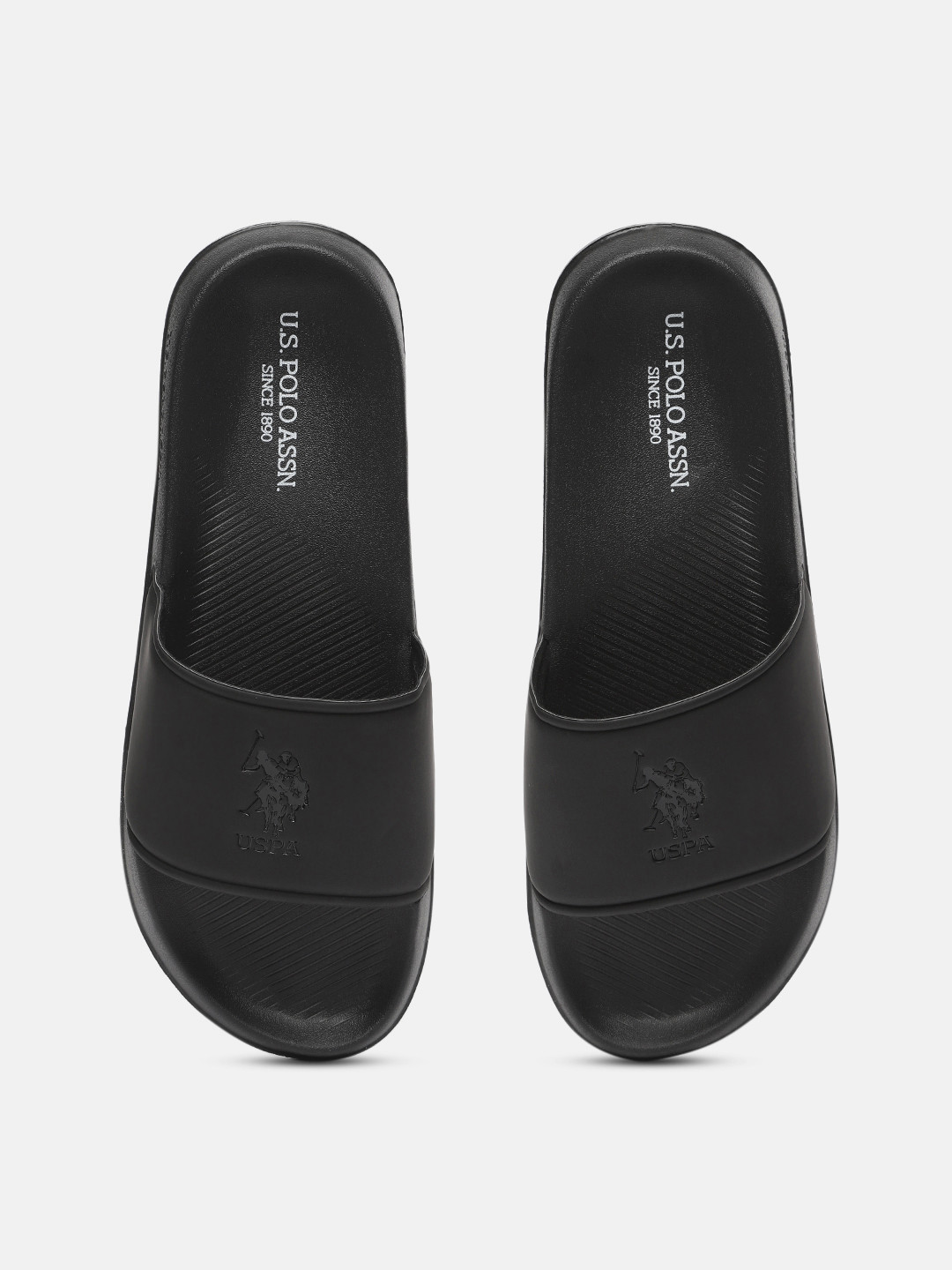 black polo sliders
