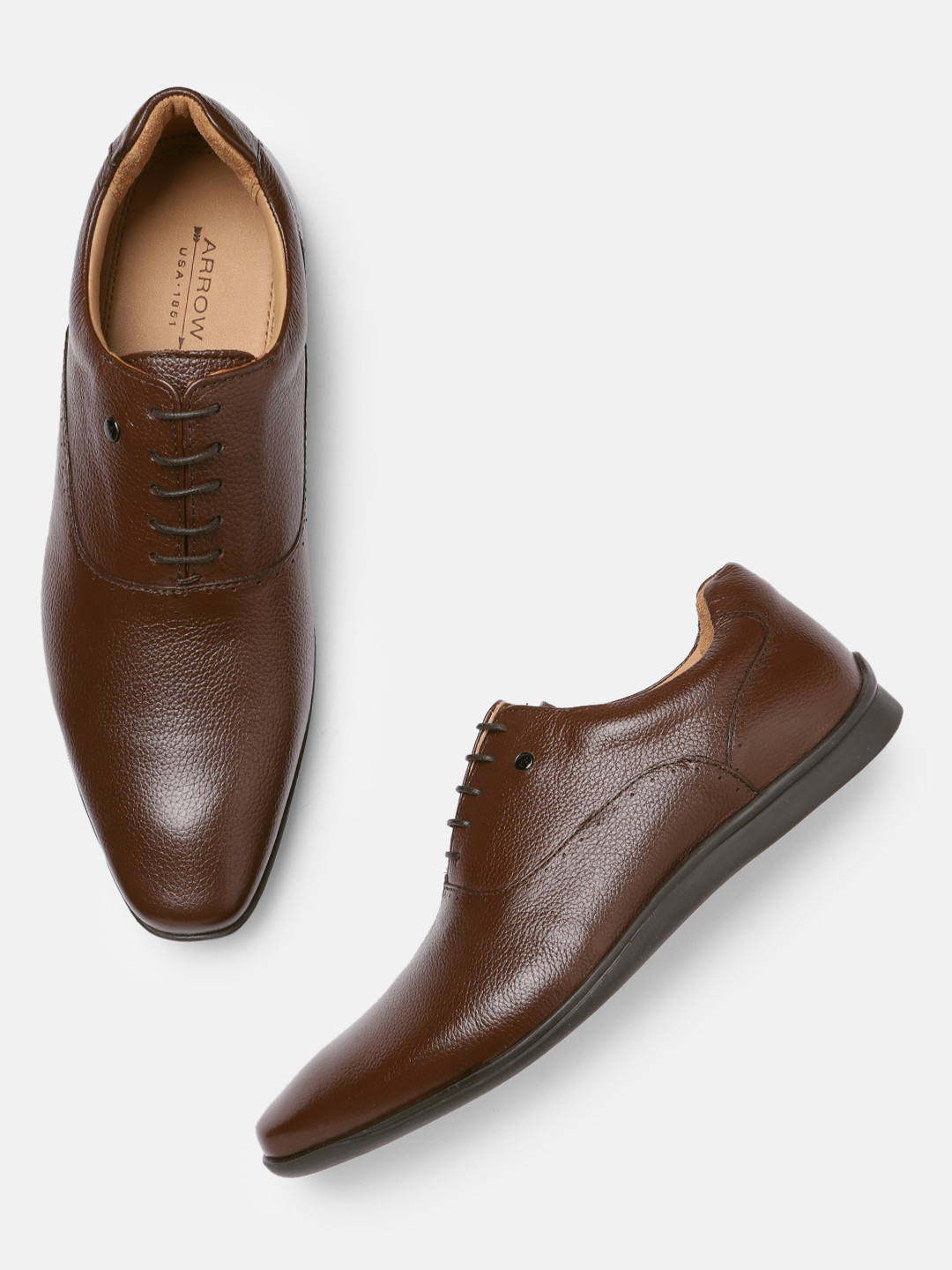 Buy Arrow Men Brown Formal BARBER Leather Oxfords Formal