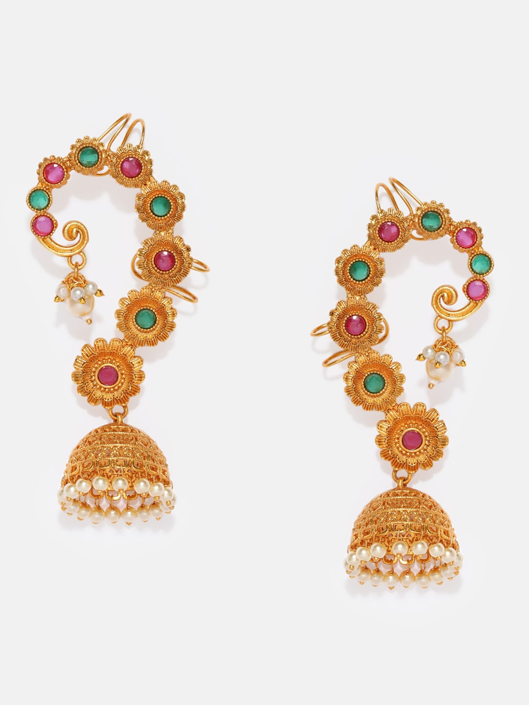 Buy Anouk Gold Plated Ear Cuff Jhumka Earrings for Women 11083312
