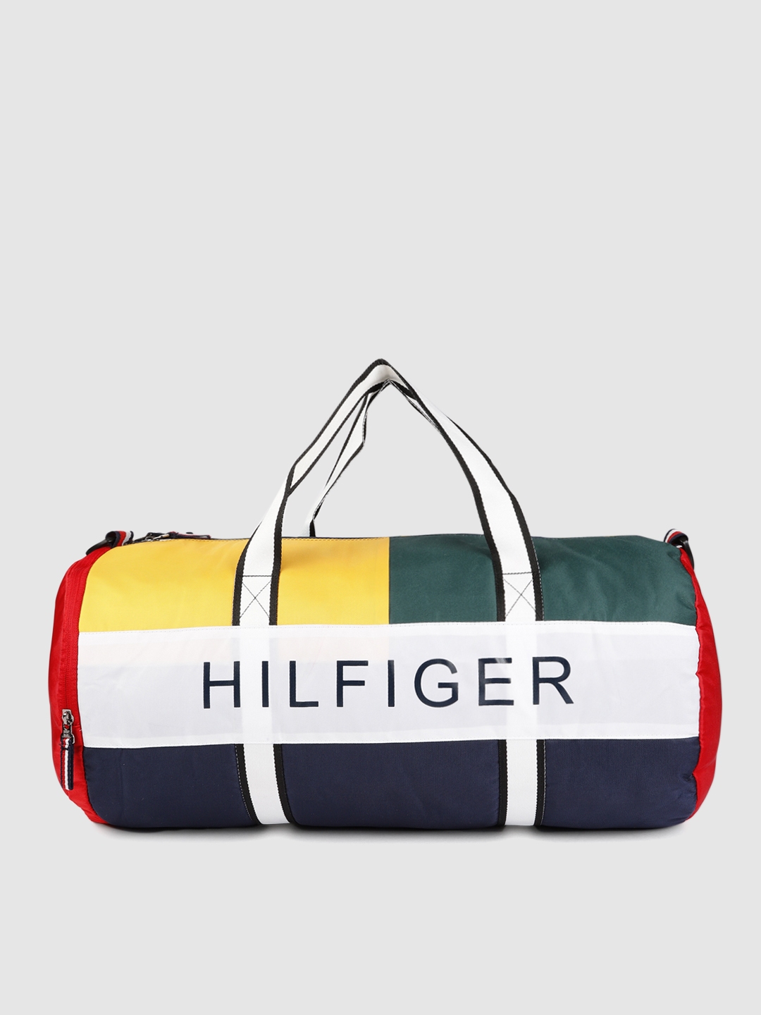 Tommy Hilfiger Unisex Navy Blue Green Colourblocked Duffel Bag