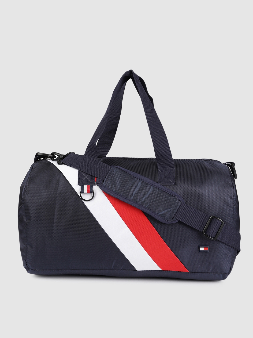 Buy Tommy Hilfiger Unisex Navy Blue & Red Duffel Bag - Duffel Bag for ...