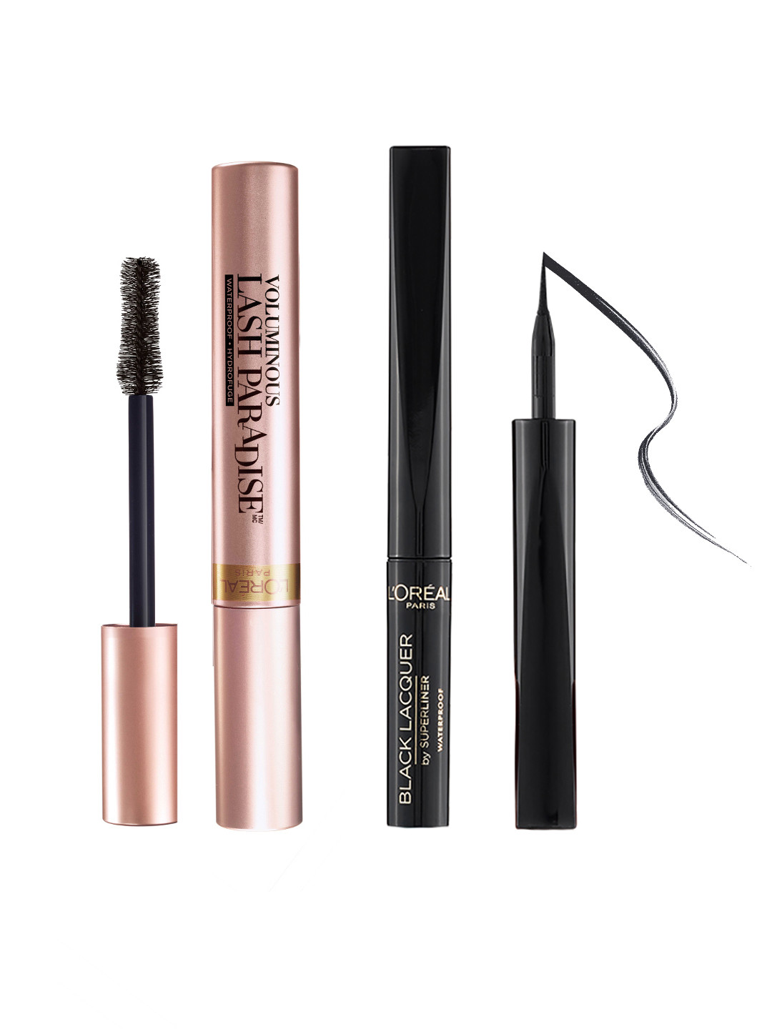 Buy LOreal Set Of Lash Paradise Mascara & Black Lacquer Eye Liner