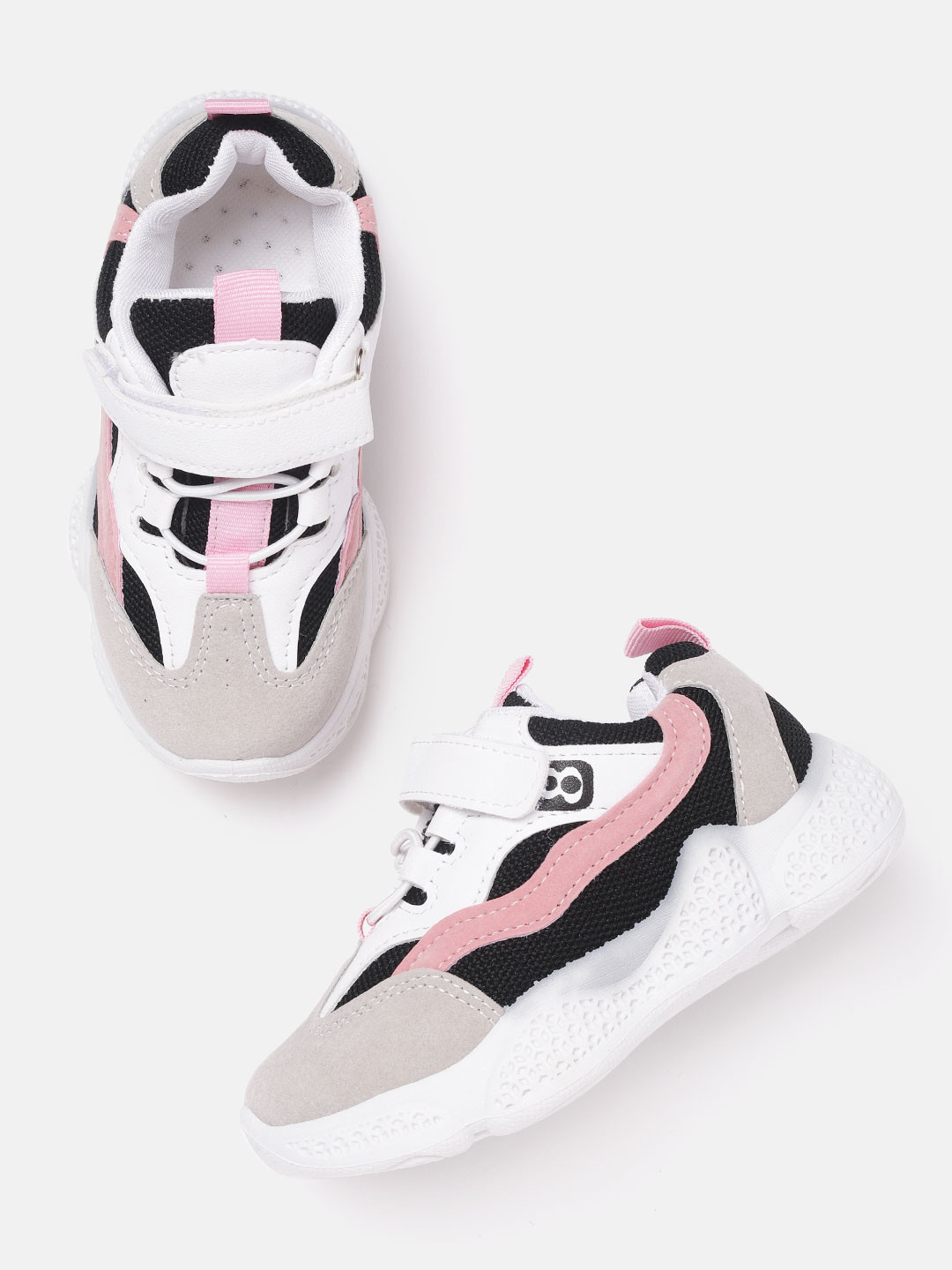 Buy Hoppipola Girls Black & Taupe Colourblocked Sneakers Casual Shoes