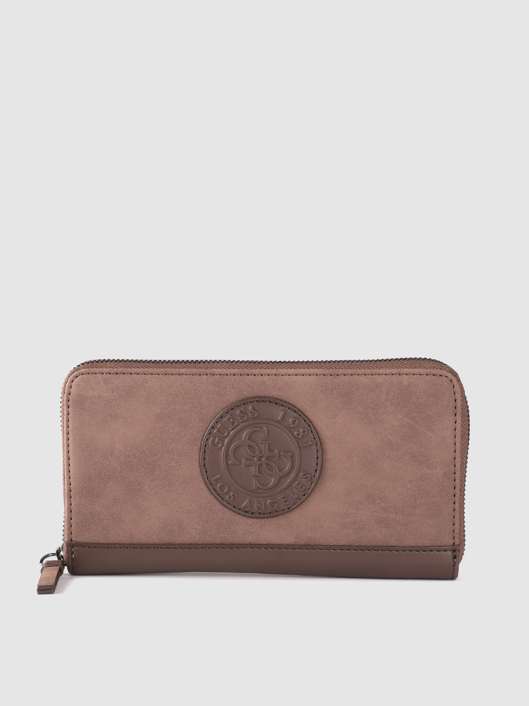 Buy GUESS Women Brown Solid Zip Around Wallet Wallets for Women