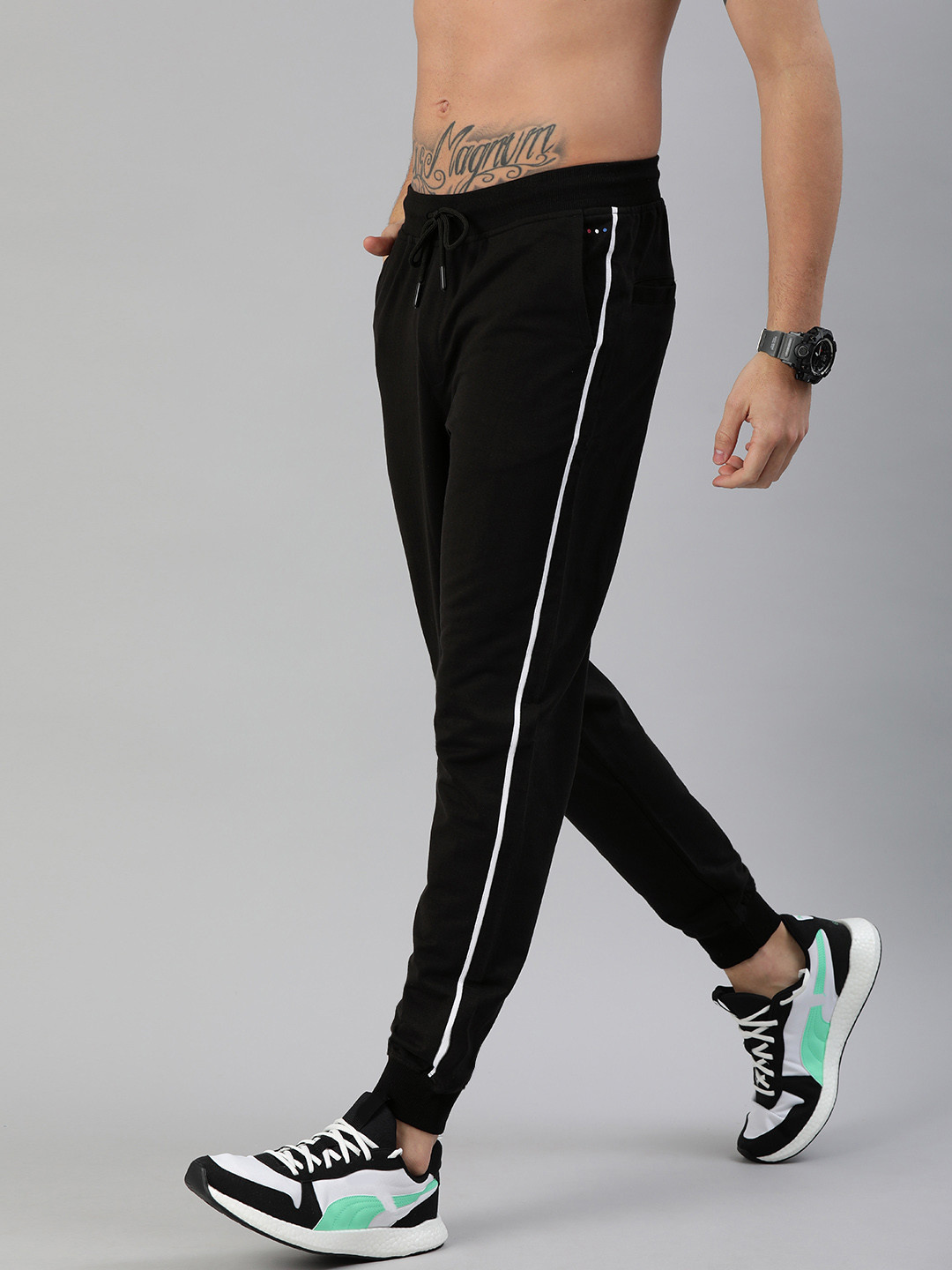 Buy Harvard Men Black Regular Fit Solid Joggers Track Pants for Men