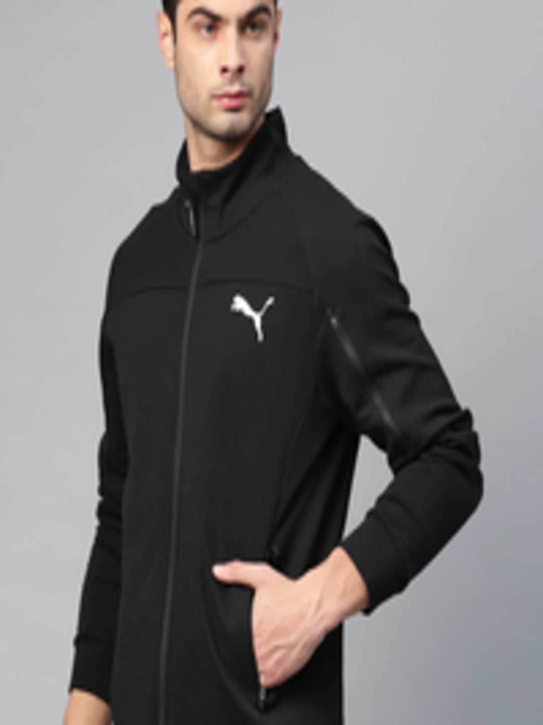 Buy Puma Men Black Evostripe Solid Track Sweatshirt - Sweatshirts for ...