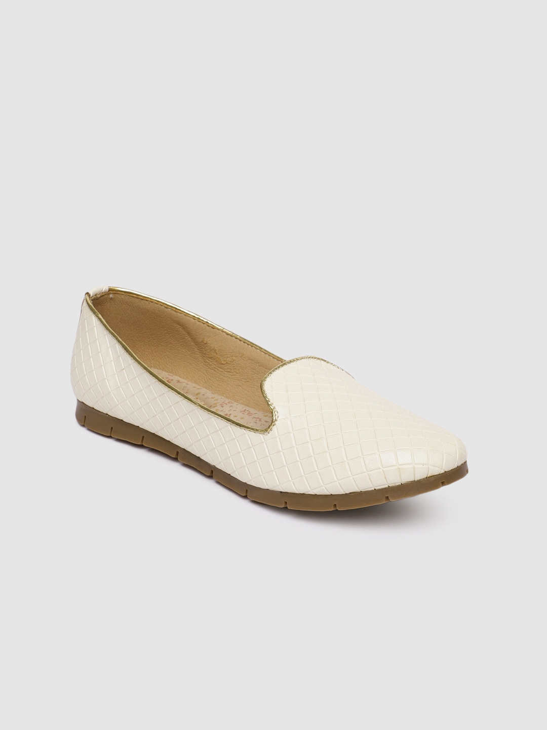 white fabric flats