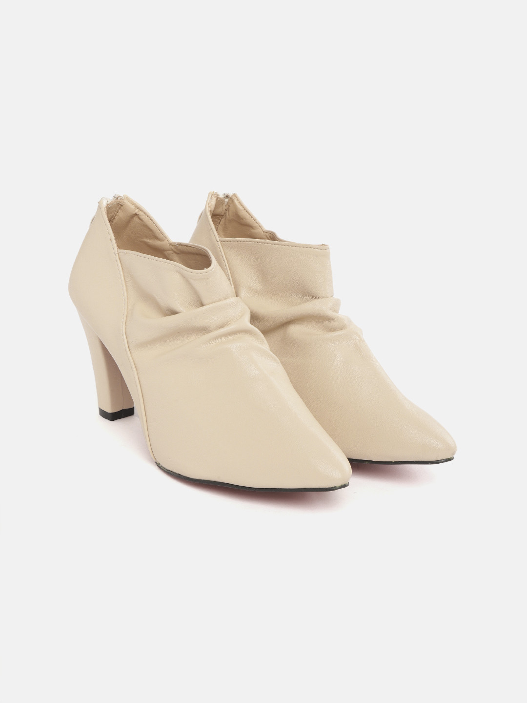heeled boots beige